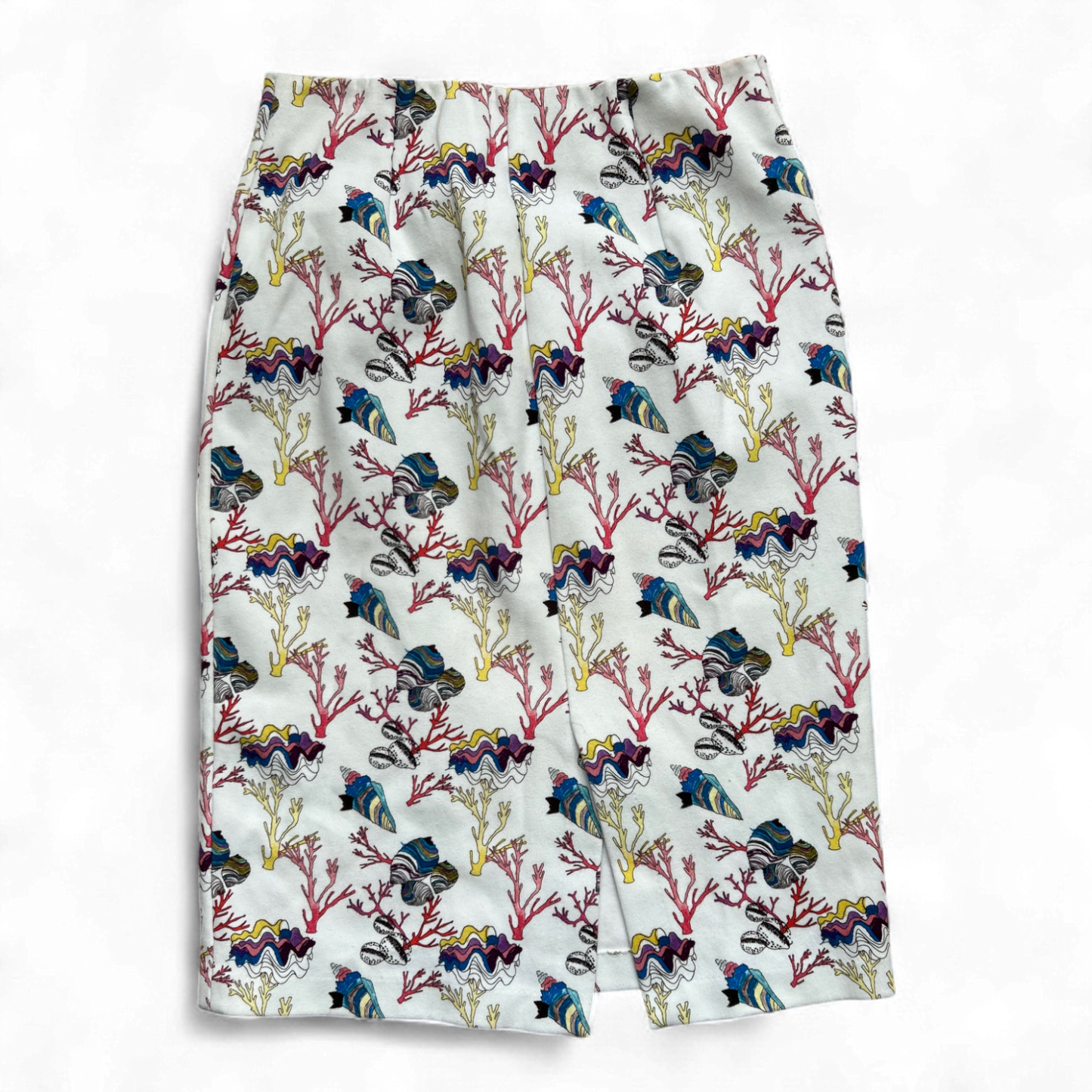 & Other Stories Rock Weiß Bunt Gr 40 – Baumwolle – Maritimes Meeresmotiv Sommer