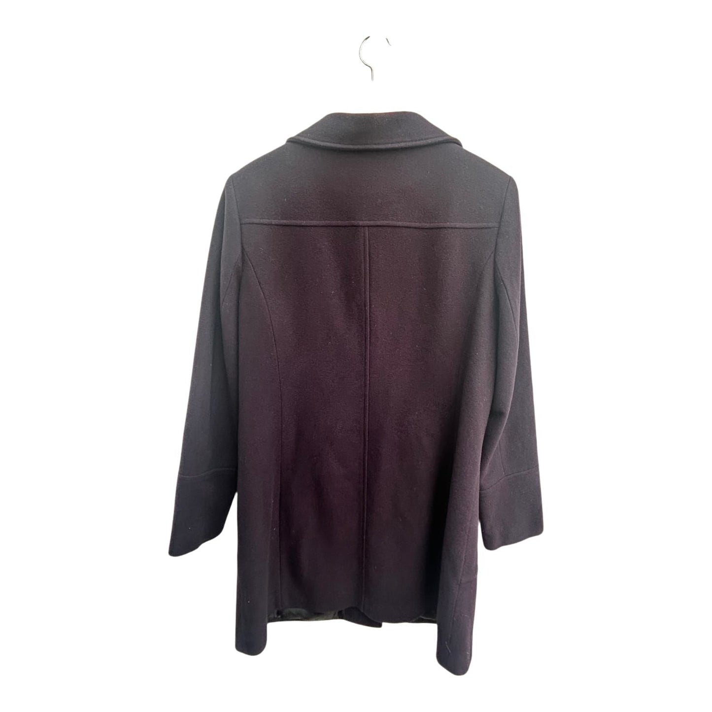 Damen Mantel Gr 42 Dunkelviolett Elegant Wollmantel Aubergine Herbst Winter