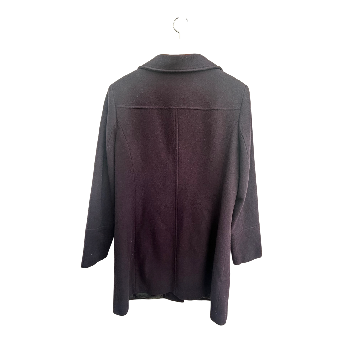 Damen Mantel Gr 42 Dunkelviolett Elegant Wollmantel Aubergine Herbst Winter