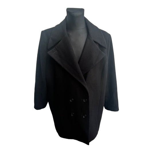 Mantel Herren Wollmantel Gr 52 Schwarz Doppelreiher Warm Klassisch Elegant Winter