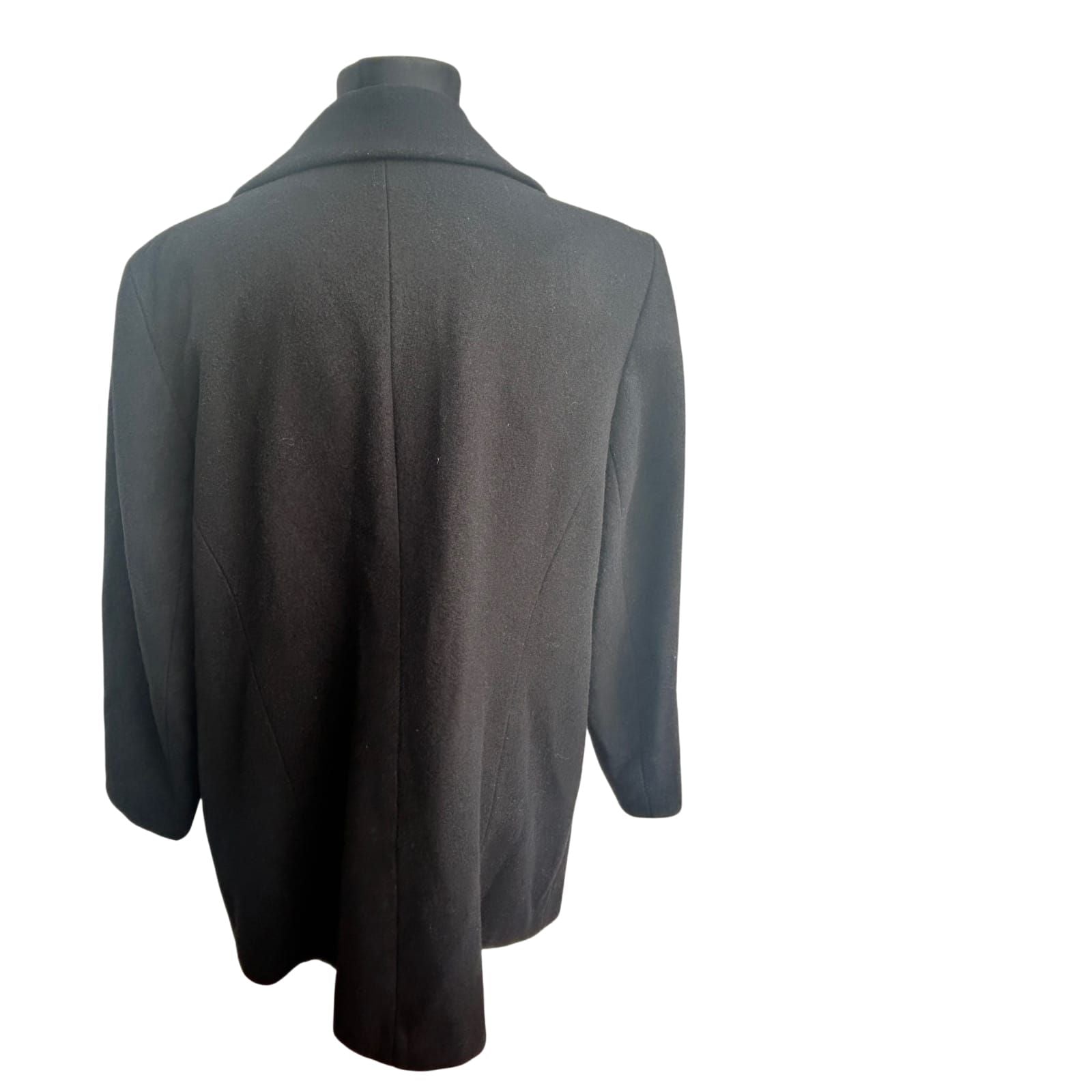 Mantel Herren Wollmantel Gr 52 Schwarz Doppelreiher Warm Klassisch Elegant Winter