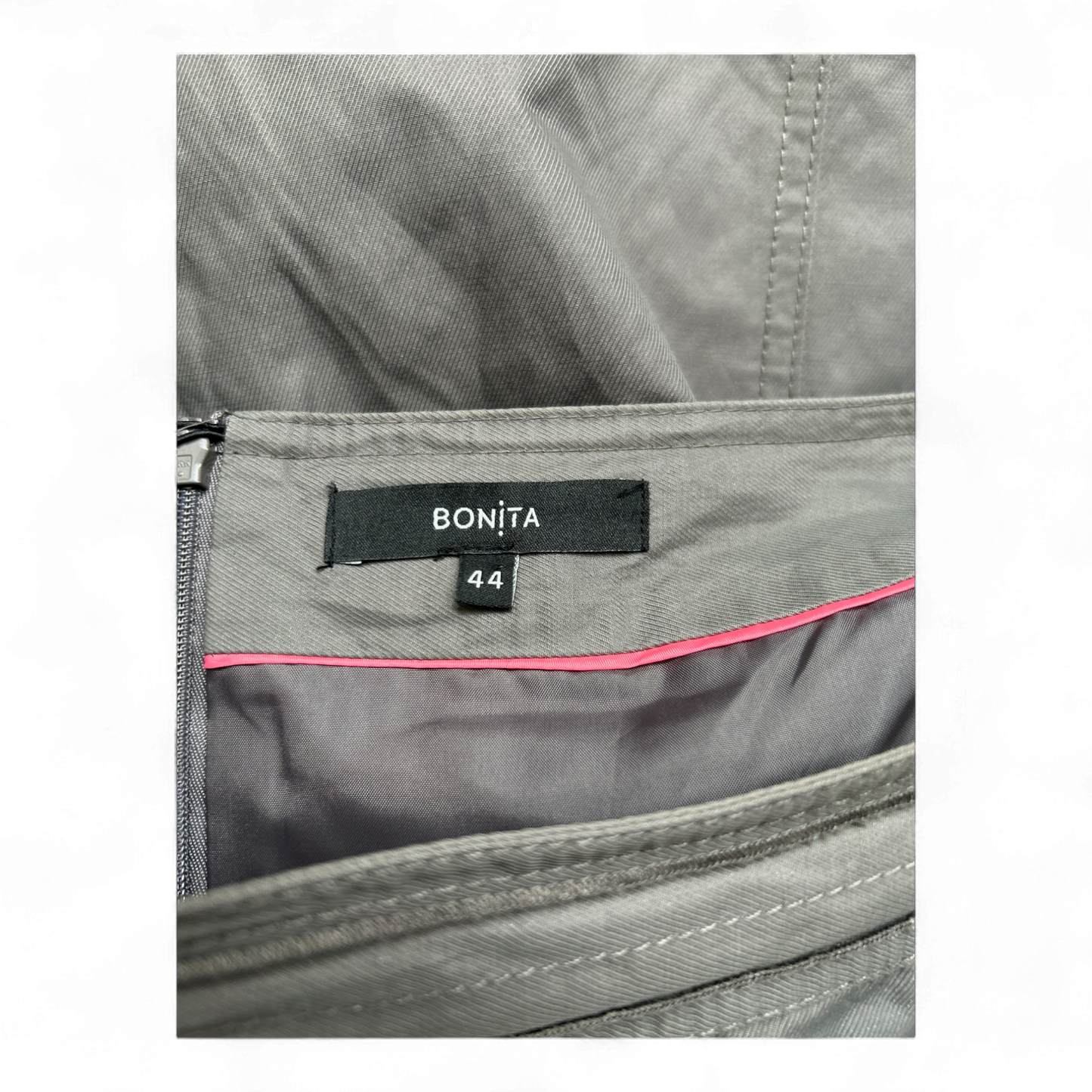 Bonita Damen Rock Khaki Gr 44 – Baumwollmix mit Glanzfaden – Made for Summer