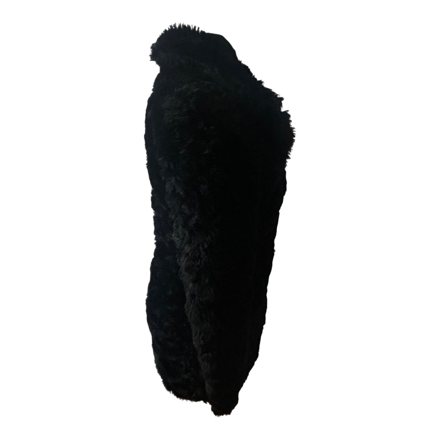 Mango Suit Damen Mantel Gr XS Schwarz Kunstpelz Flauschig Elegant Warm Mit Futter