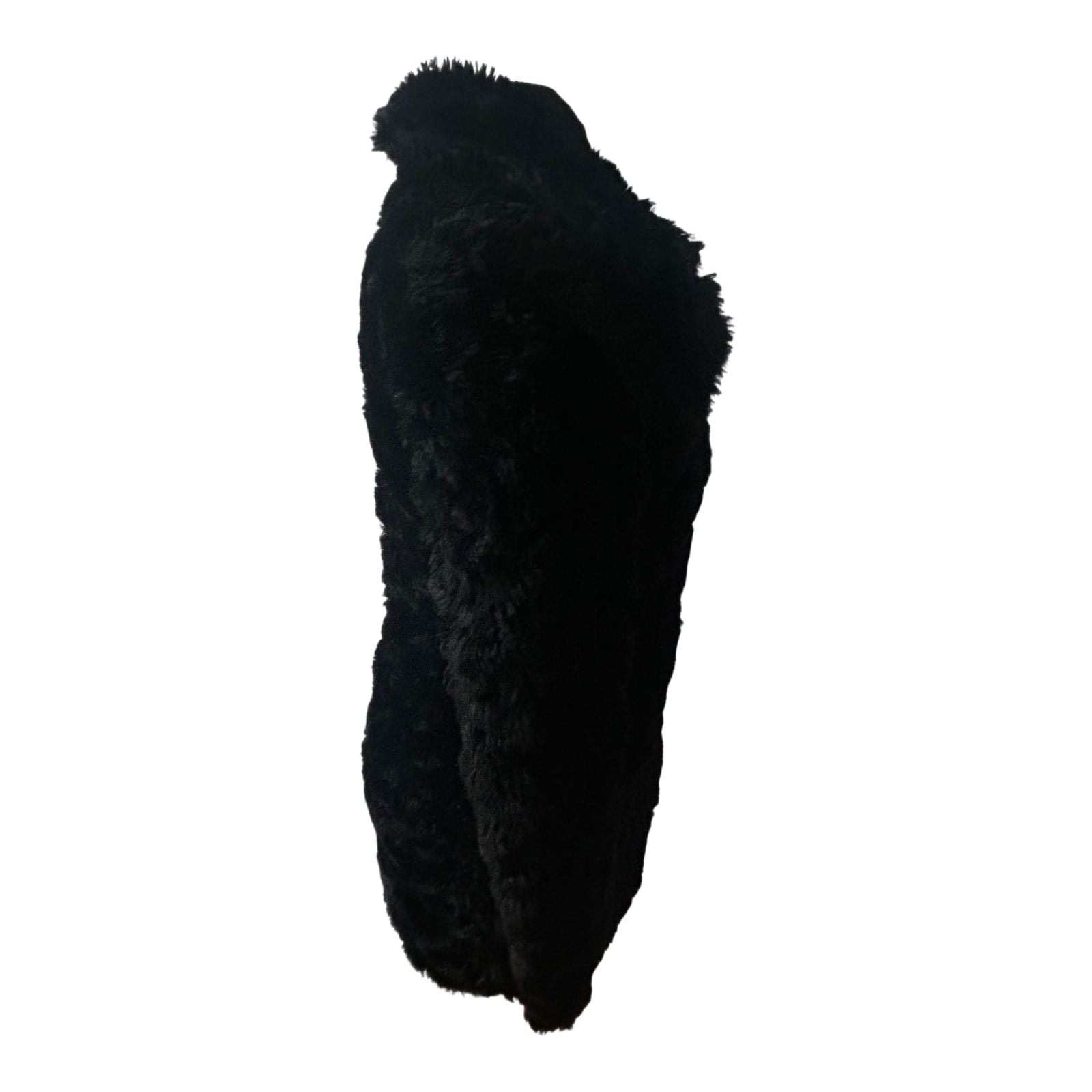 Mango Suit Damen Mantel Gr XS Schwarz Kunstpelz Flauschig Elegant Warm Mit Futter