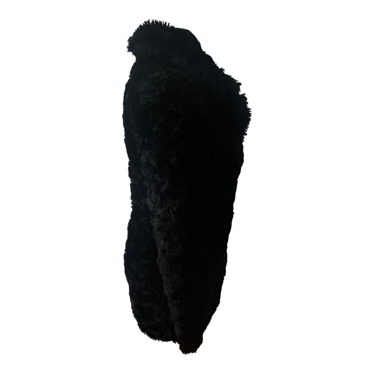 Mango Suit Damen Mantel Gr XS Schwarz Kunstpelz Flauschig Elegant Warm Mit Futter