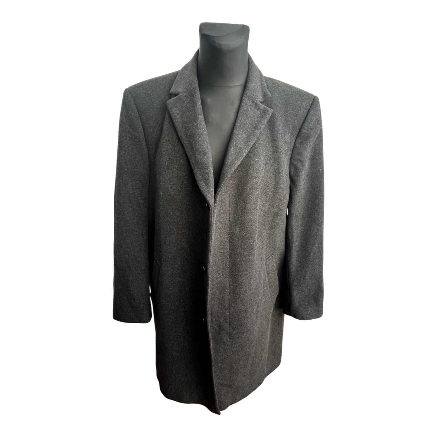 Daniel Hechter Mantel Herren Gr 50 Grau Schurwolle Kaschmir Lang Klassisch Elegant