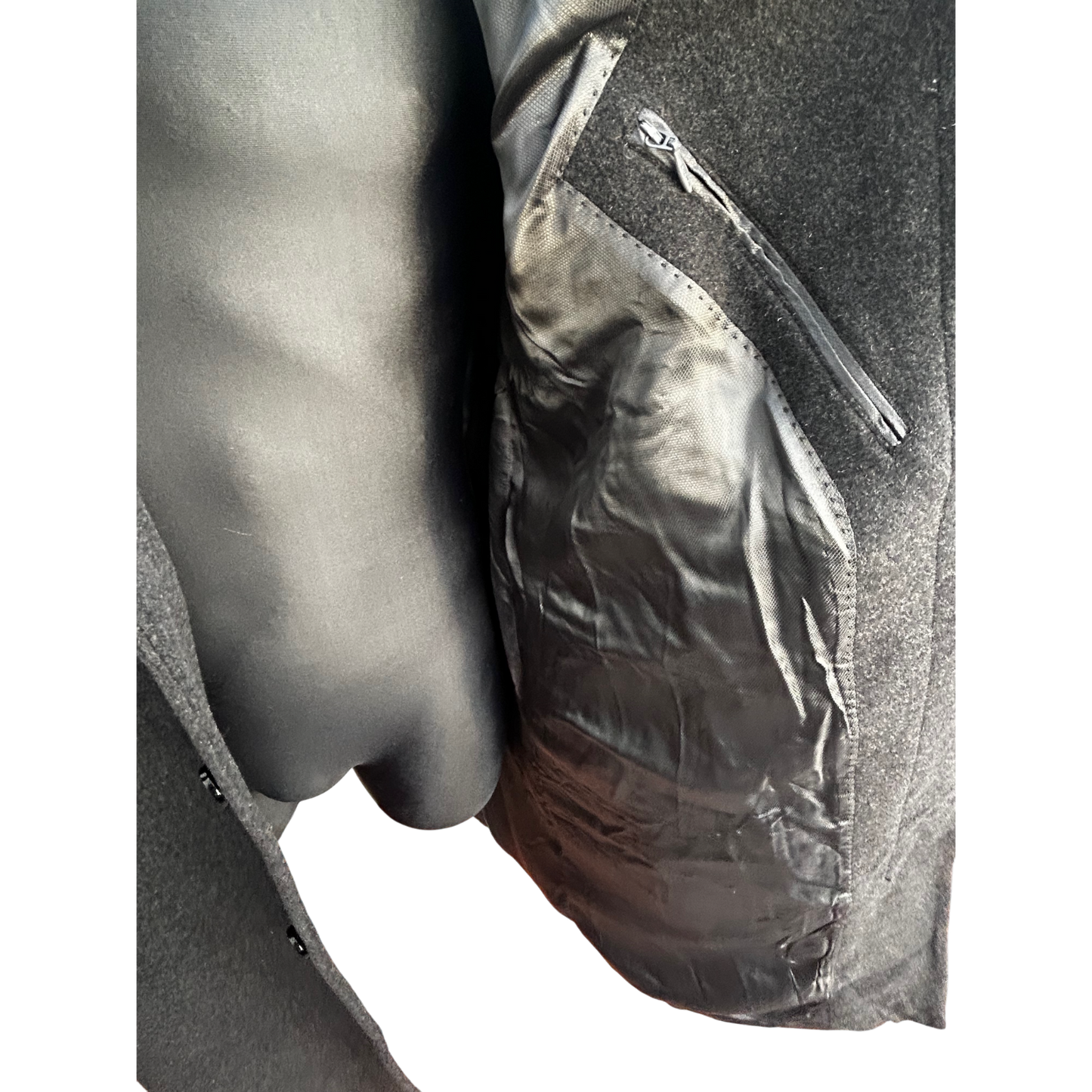 Daniel Hechter Mantel Herren Gr 50 Grau Schurwolle Kaschmir Lang Klassisch Elegant