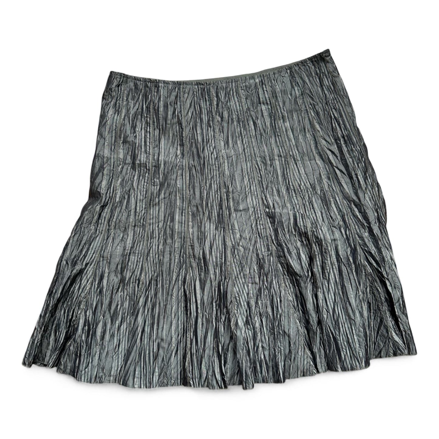 Taifun Rock Damen Gold Gr 44 Gefüttert Faltenrock Glanz Crinkle Elegant
