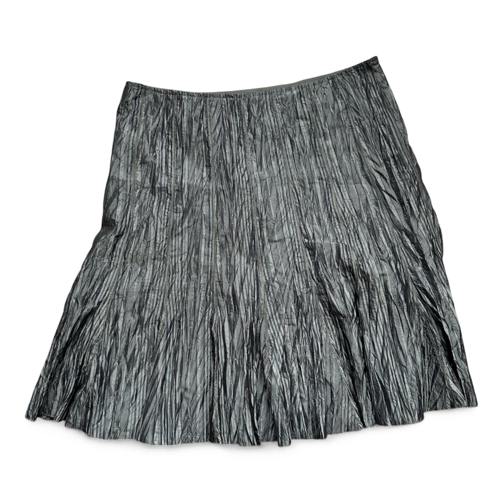 Taifun Rock Damen Gold Gr 44 Gefüttert Faltenrock Glanz Crinkle Elegant