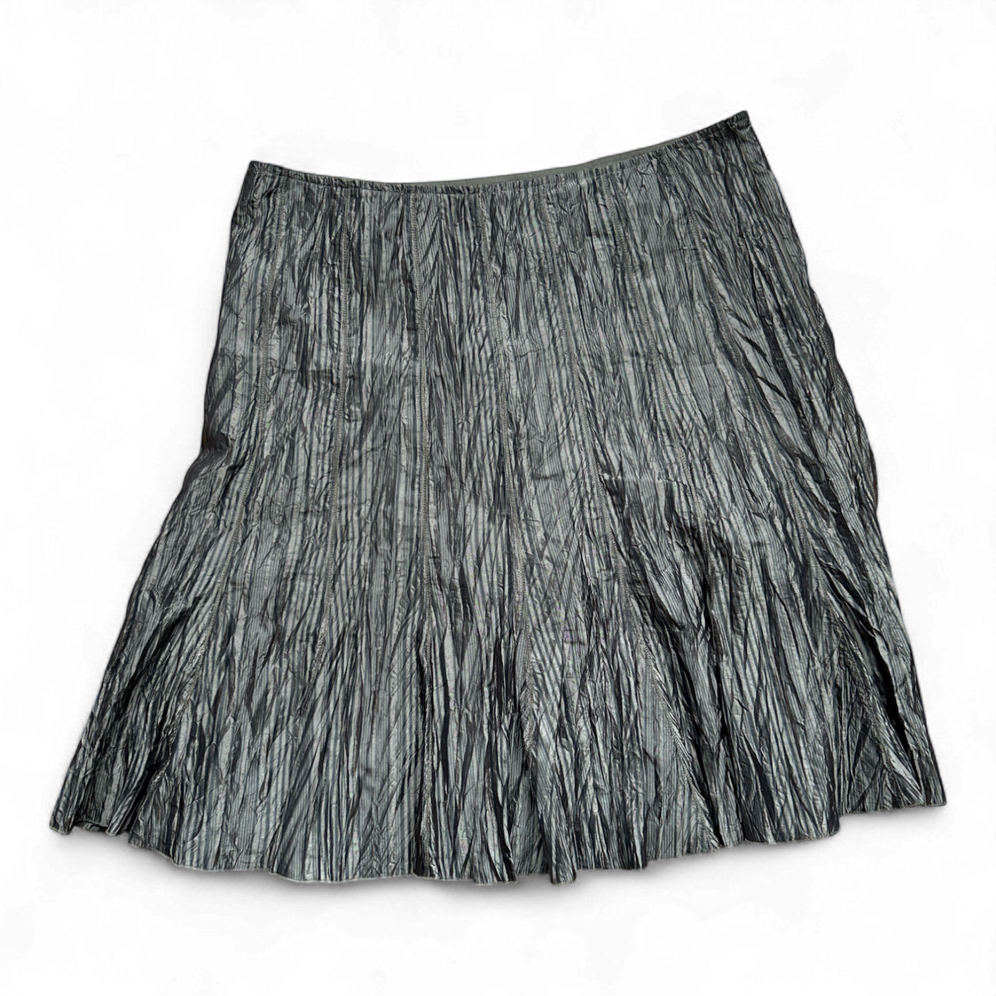 Taifun Rock Damen Gold Gr 44 Gefüttert Faltenrock Glanz Crinkle Elegant