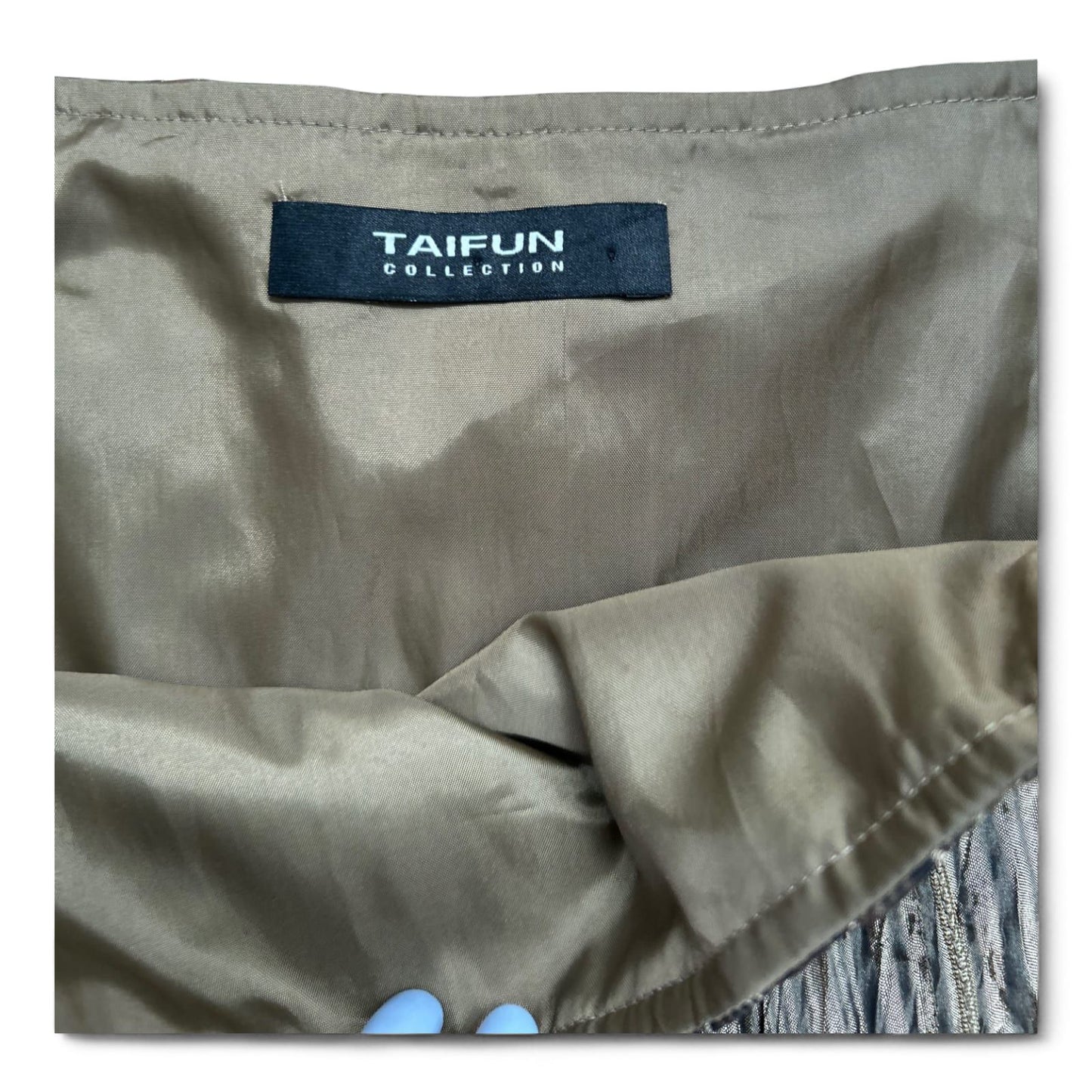 Taifun Rock Damen Gold Gr 44 Gefüttert Faltenrock Glanz Crinkle Elegant