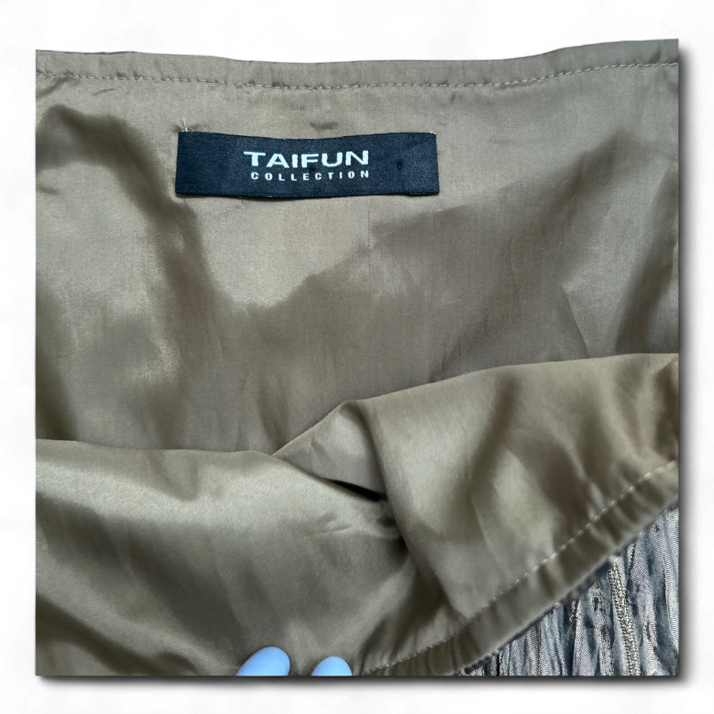 Taifun Rock Damen Gold Gr 44 Gefüttert Faltenrock Glanz Crinkle Elegant