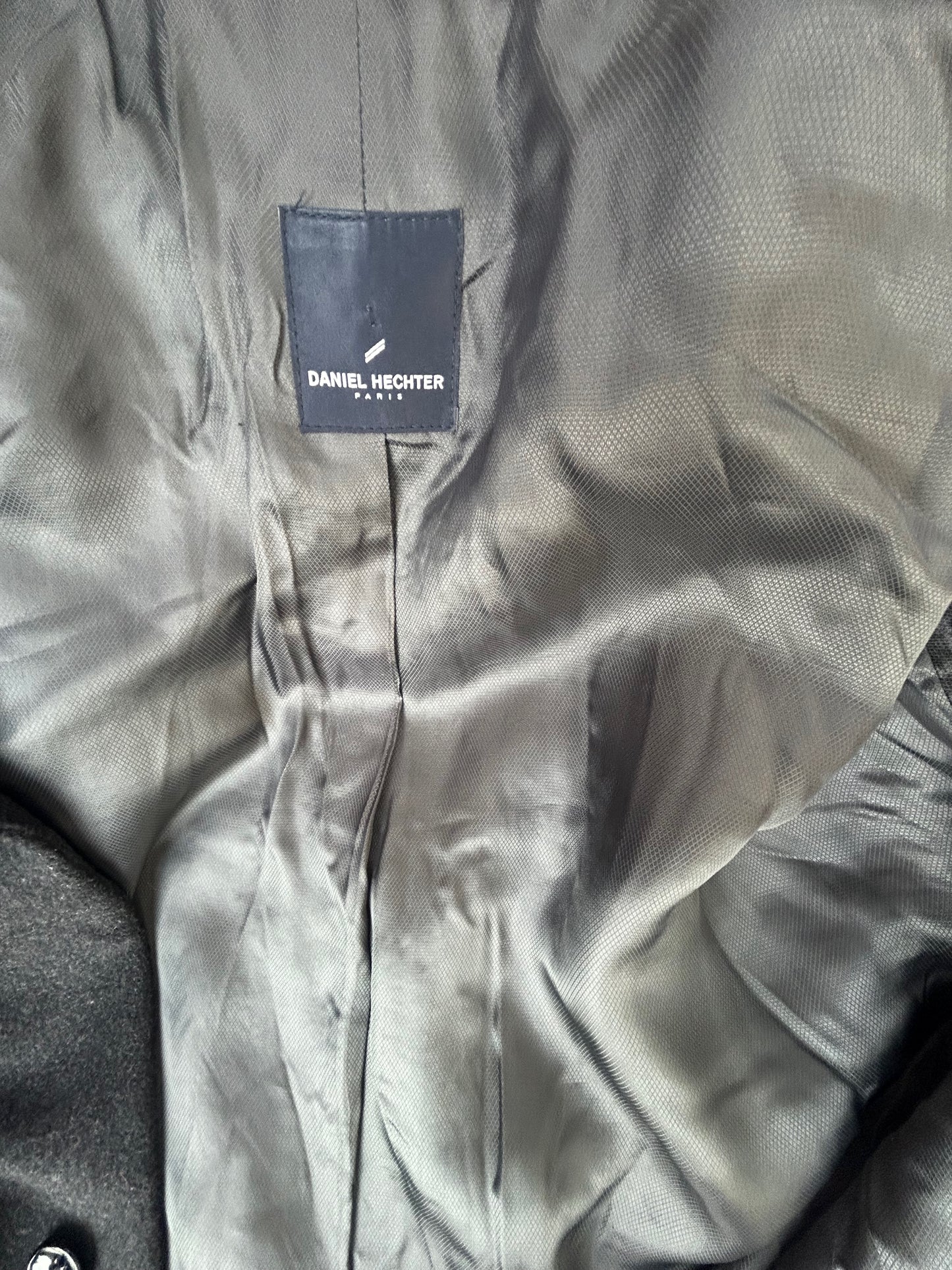 Daniel Hechter Mantel Herren Gr 50 Grau Schurwolle Kaschmir Lang Klassisch Elegant