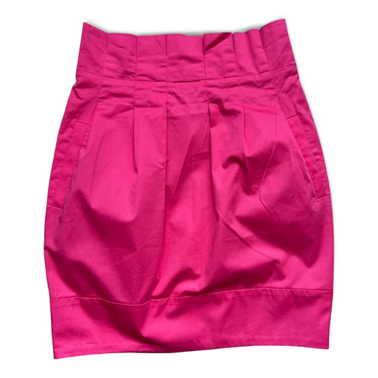 BCBGMAXAZRIA Damen Rock Pink Gr 36 Baumwollmix Designer Falten Kurz Elegant