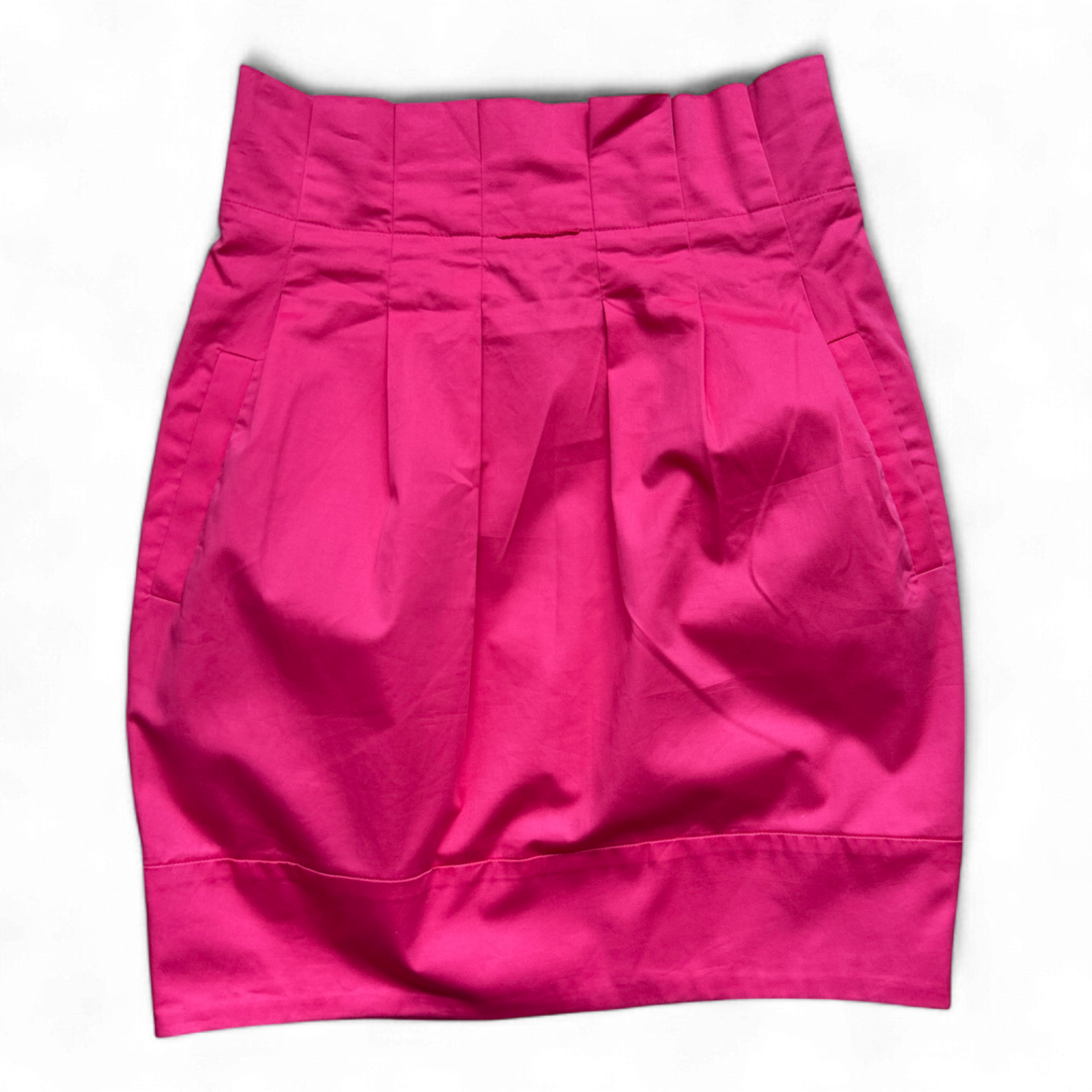 BCBGMAXAZRIA Damen Rock Pink Gr 36 Baumwollmix Designer Falten Kurz Elegant