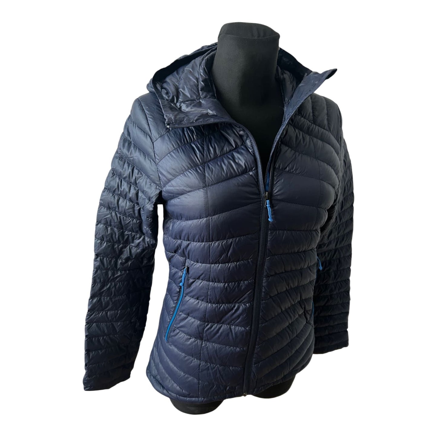 Decathlon Damen Daunenjacke Gr S Navy Leicht Packbar Warm Daune Winter Sport