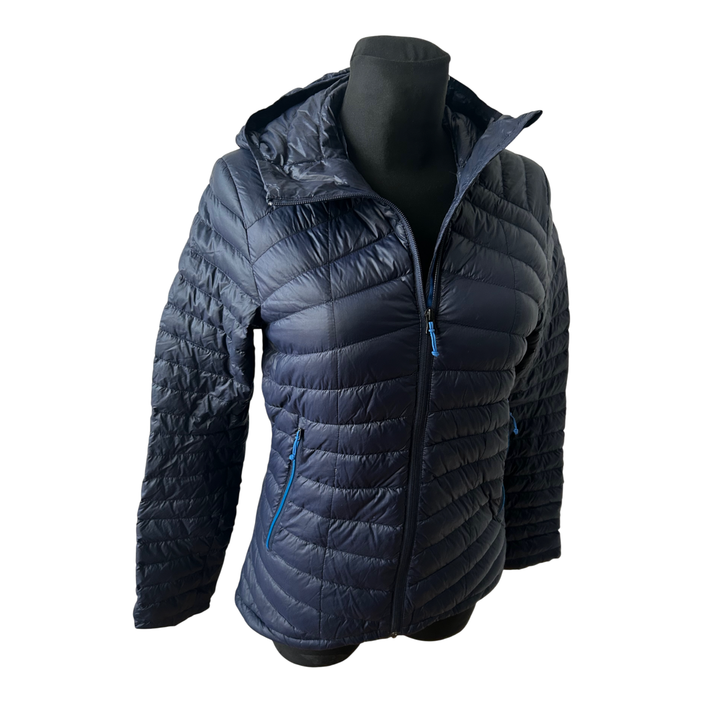 Decathlon Damen Daunenjacke Gr S Navy Leicht Packbar Warm Daune Winter Sport