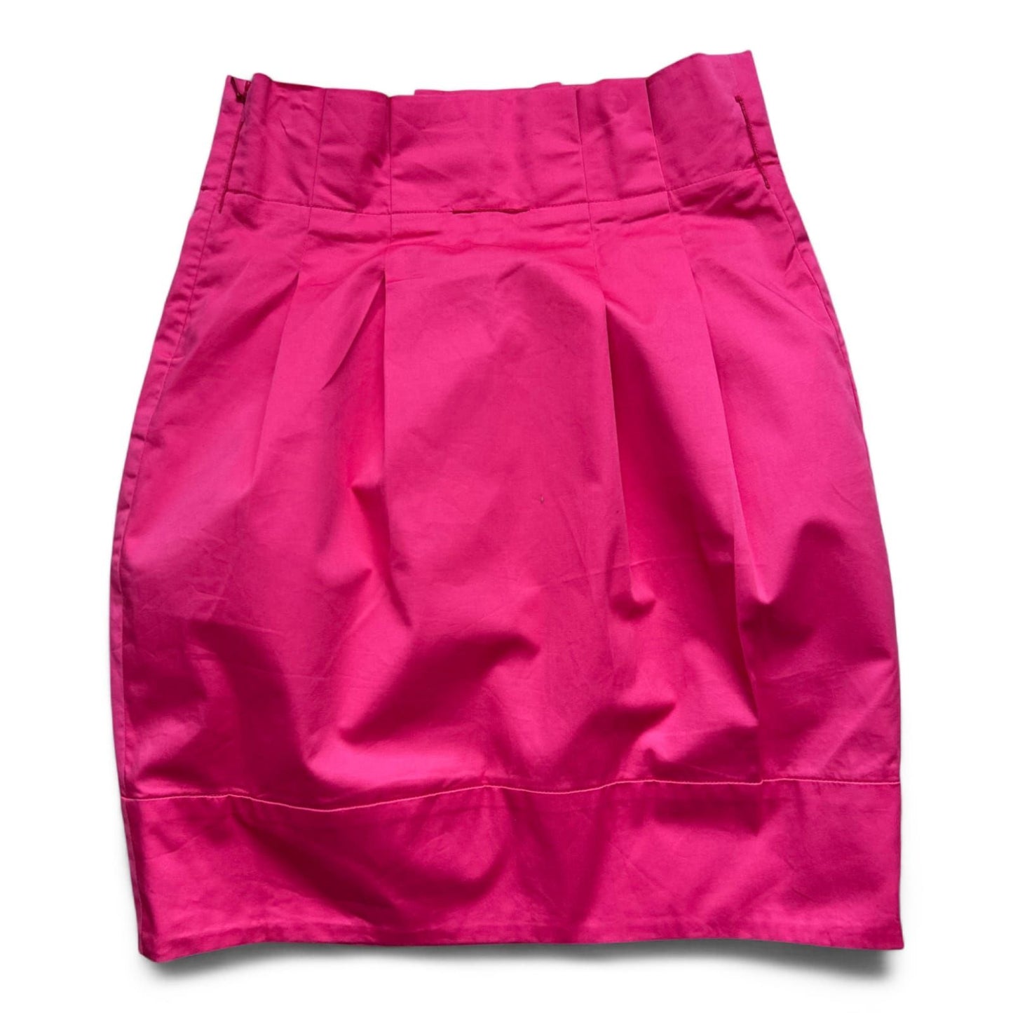 BCBGMAXAZRIA Damen Rock Pink Gr 36 Baumwollmix Designer Falten Kurz Elegant