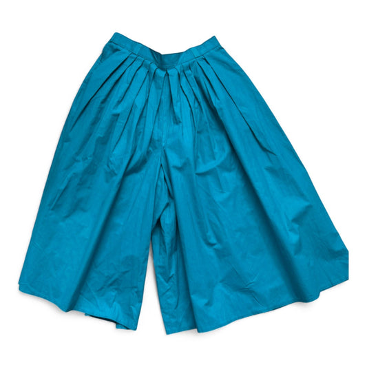Vintage Hosenrock Damen Türkisgrün XS Baumwolle Faltenrock Culotte Sommer