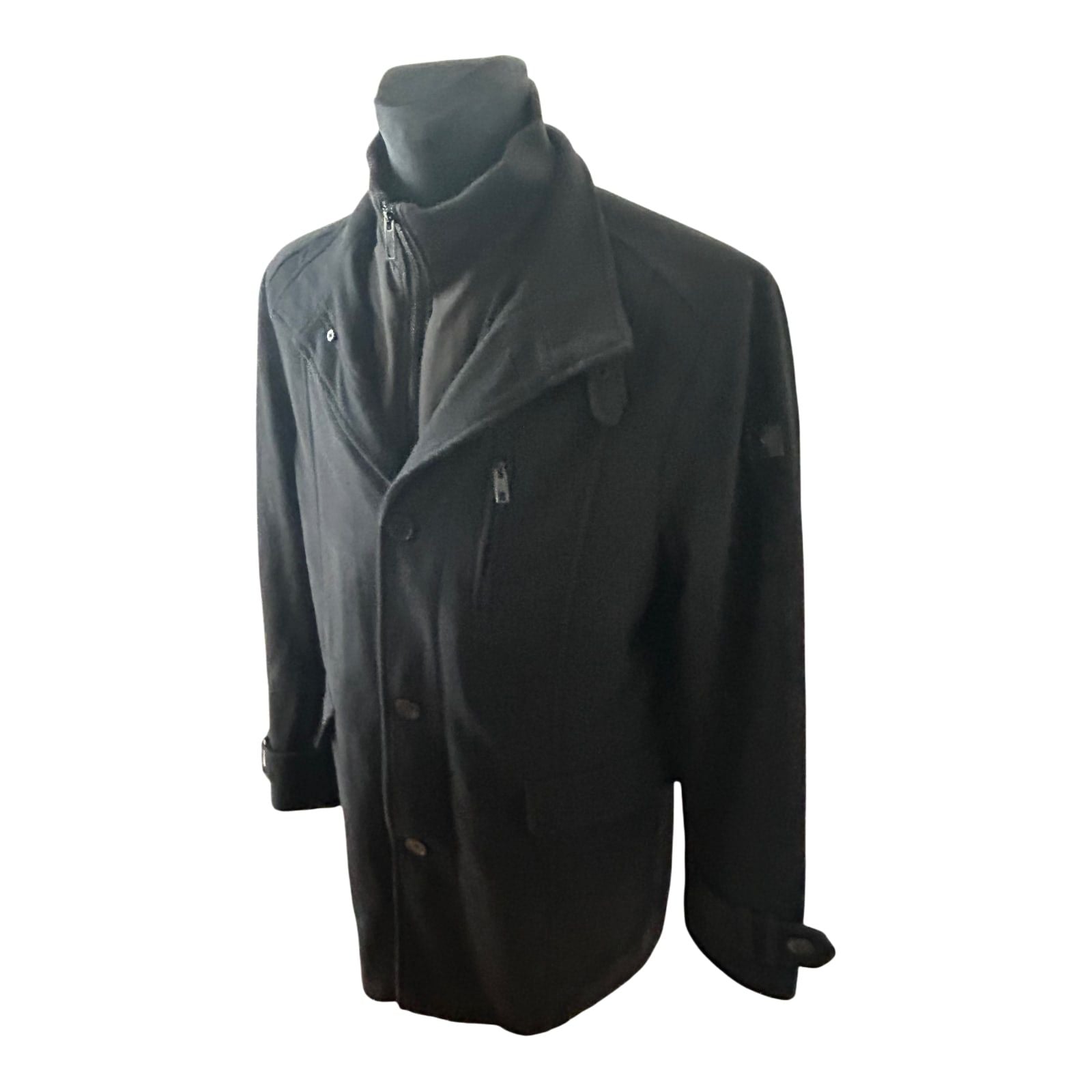 Angelo Litrico Mantel Herren Gr 54 Wolle Schwarz Winter Warm Klassisch Elegant