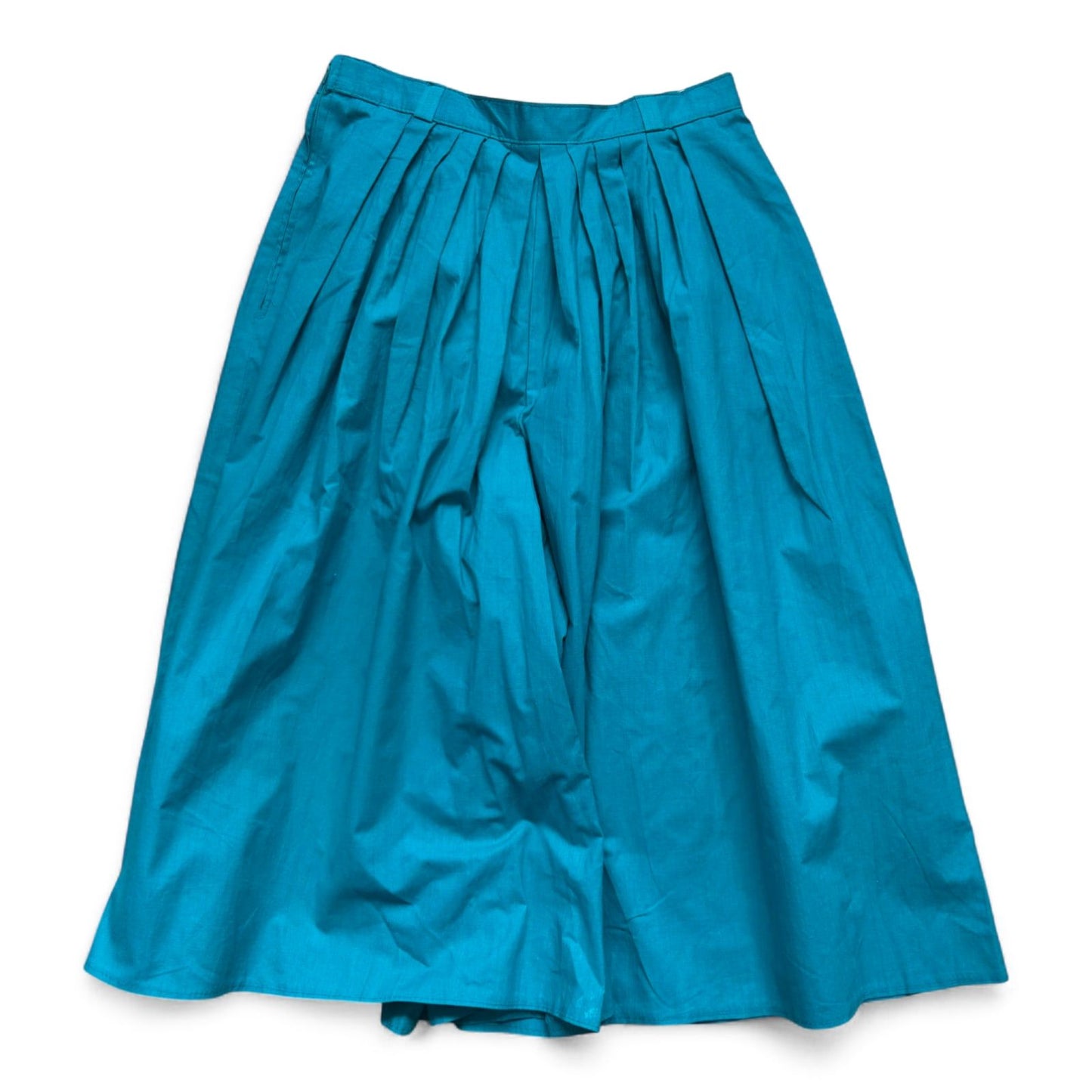 Vintage Hosenrock Damen Türkisgrün XS Baumwolle Faltenrock Culotte Sommer