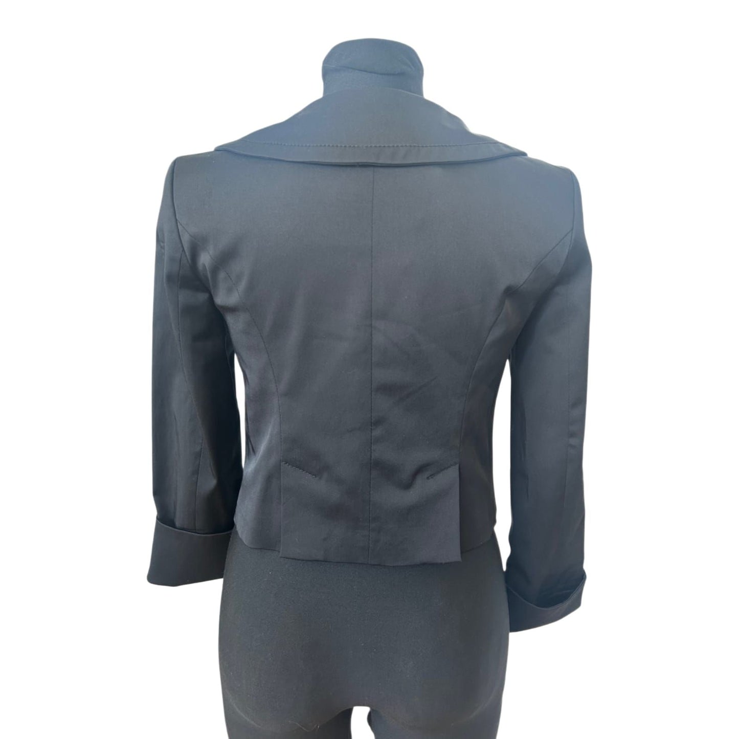 Zara Jacke Damen Gr M Schwarz Rüschen Elegant Kurzblazer Vintage Stil