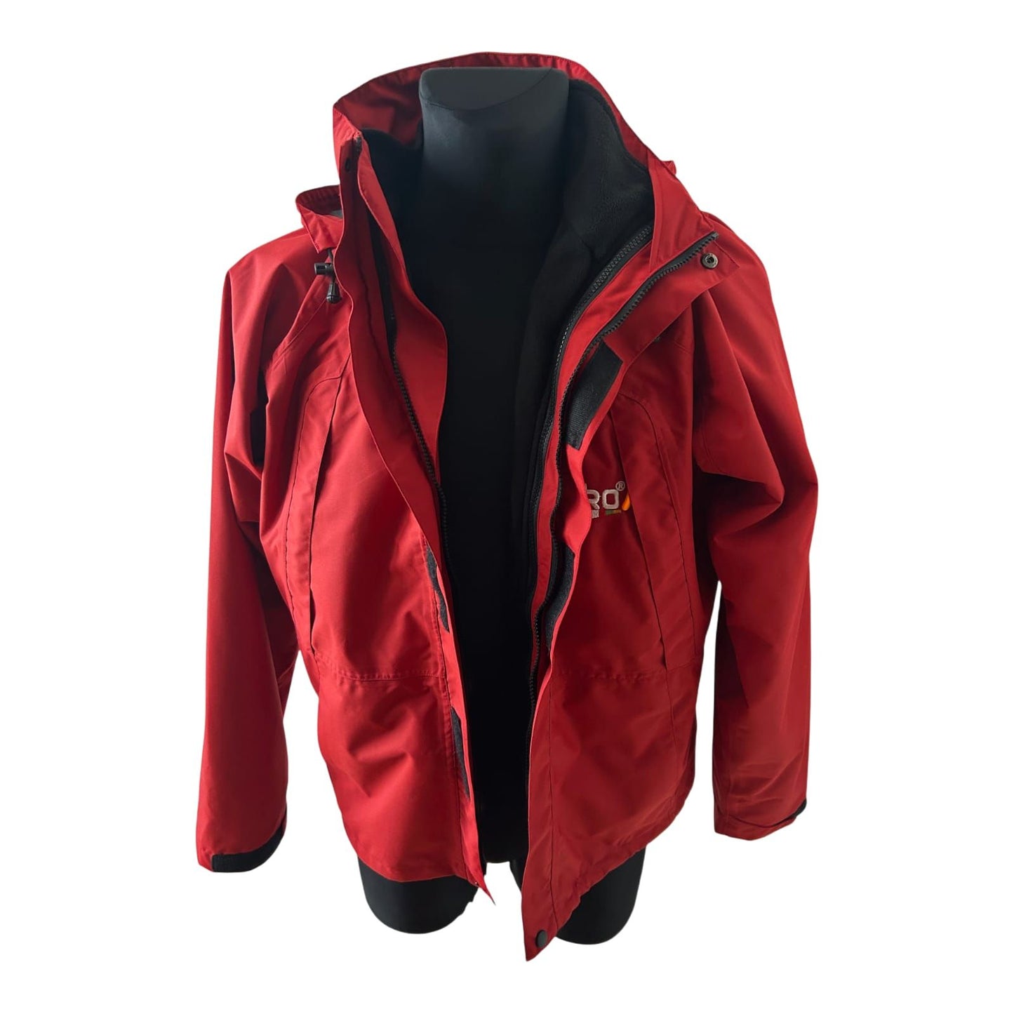NEU AiiKo Outdoorjacke Rot 2in1 Gr M  Fleece Kapuze Nepal Unisex