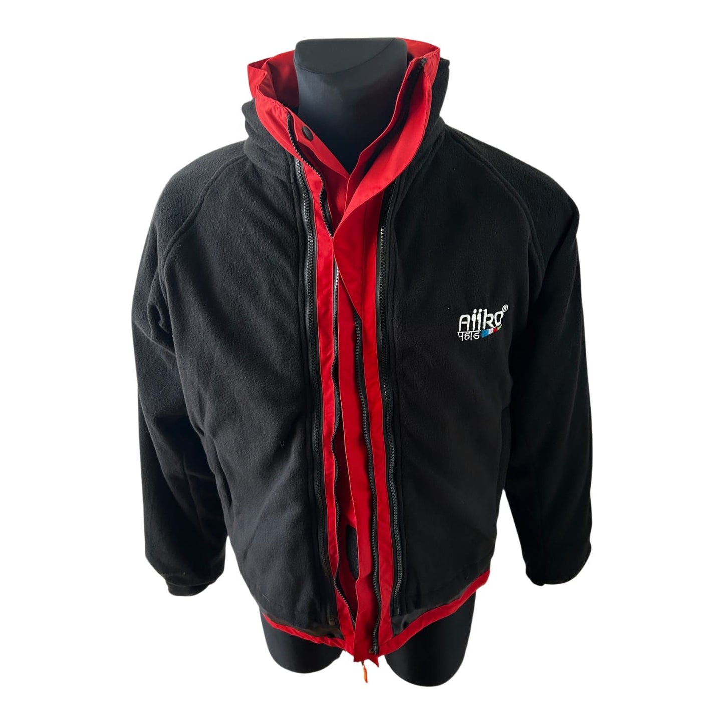 NEU AiiKo Outdoorjacke Rot 2in1 Gr M  Fleece Kapuze Nepal Unisex