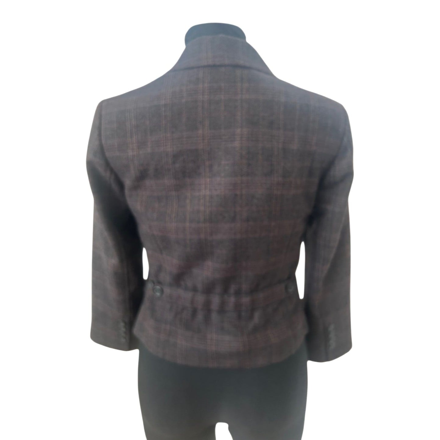 Joop Blazer Damen Gr 36 Braun Kariert Wolle Elegant Klassisch Chic