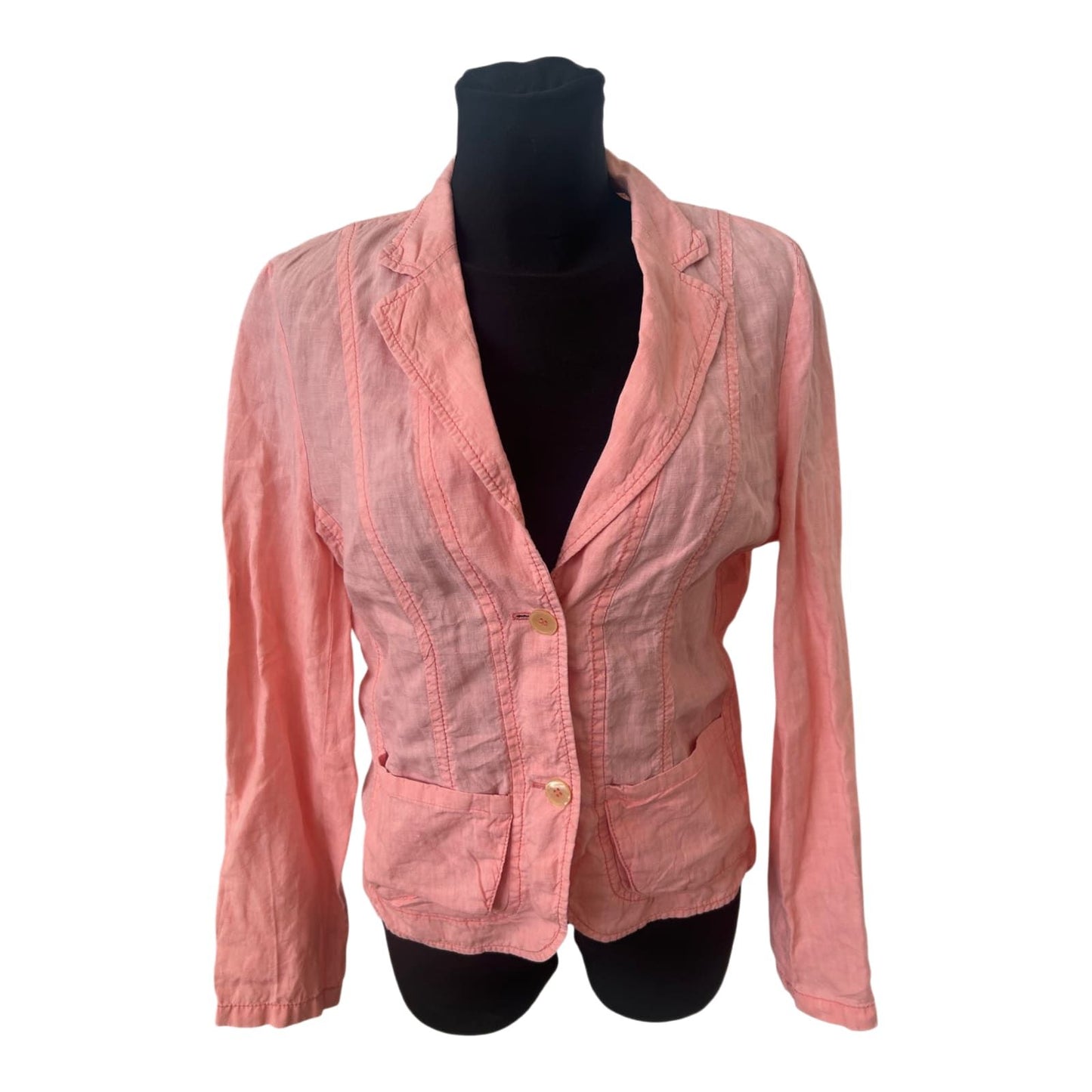 Marc Cain Leinenblazer Damen Rosa Sommerblazer tailliert Gr 42 Elegant