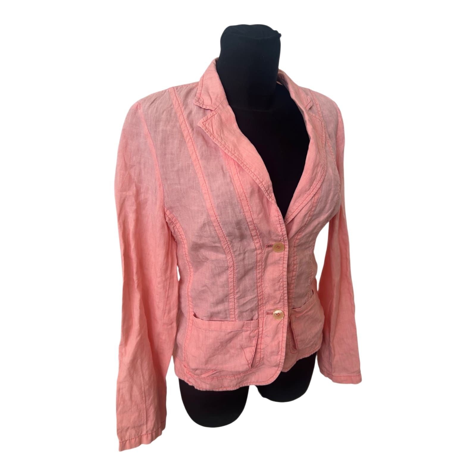 Marc Cain Leinenblazer Damen Rosa Sommerblazer tailliert Gr 42 Elegant