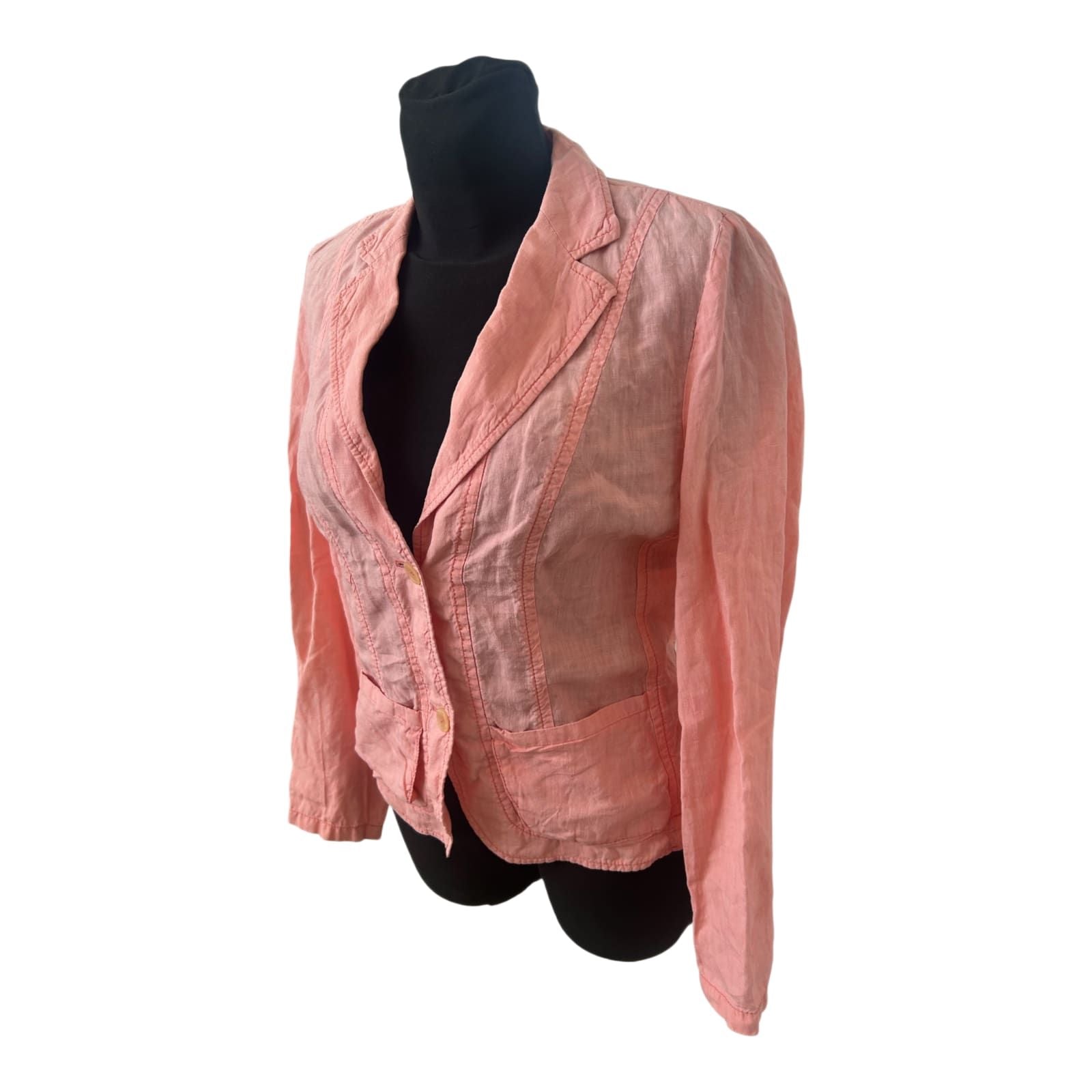 Marc Cain Leinenblazer Damen Rosa Sommerblazer tailliert Gr 42 Elegant