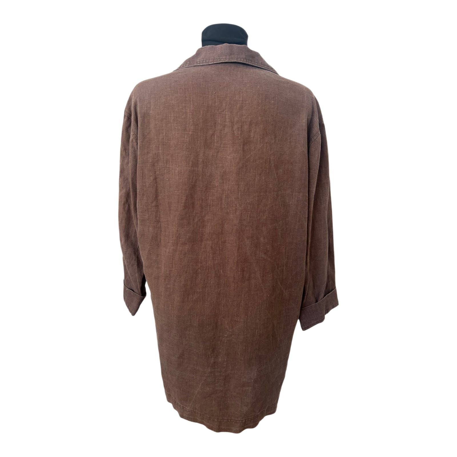 Leinenjacke Damen Braun Gr L XL Sommer Blazer Leinen Oversize Leicht