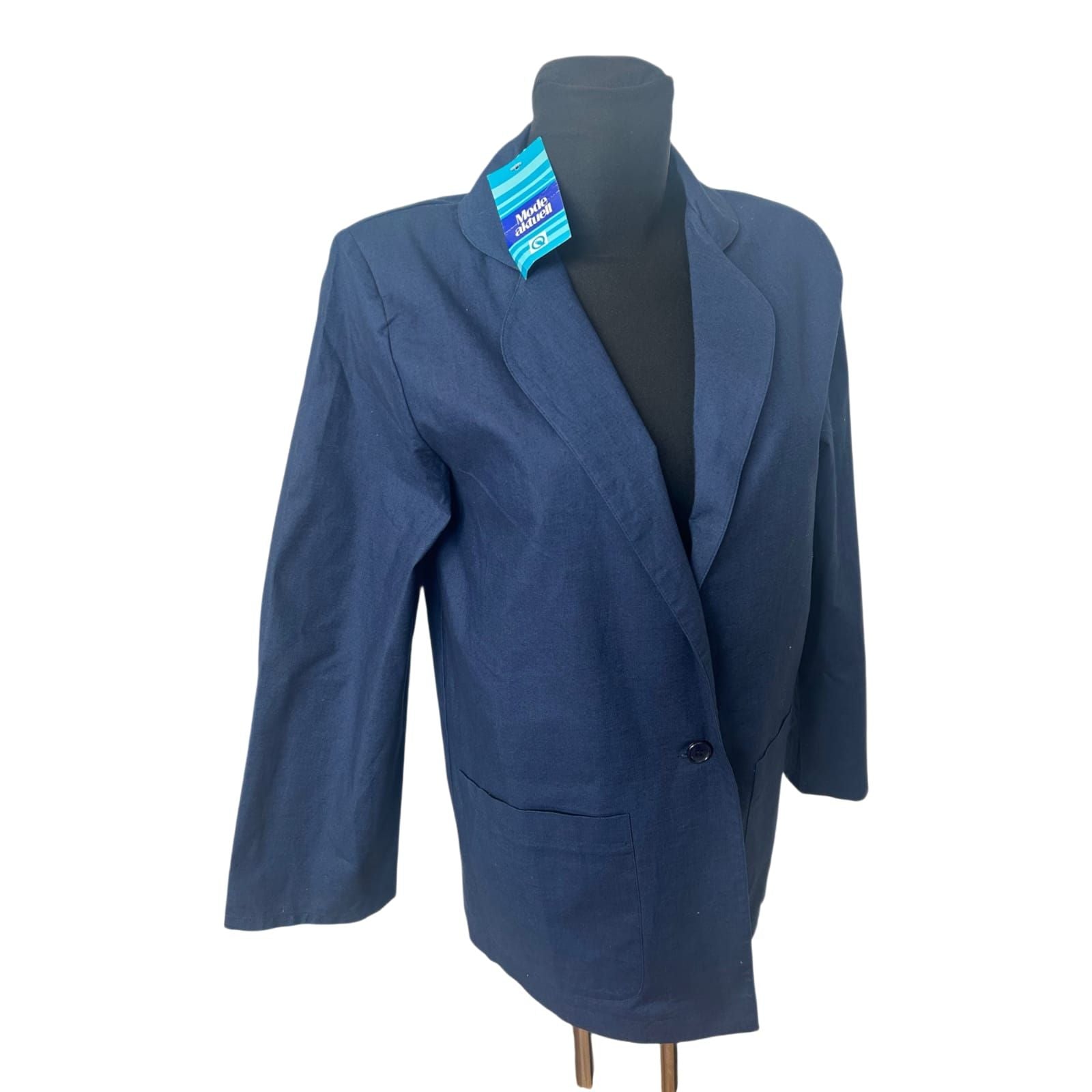 Quelle Blazer Damen Gr 38 Dunkelblau Baumwolle Elegant Leicht Klassisch