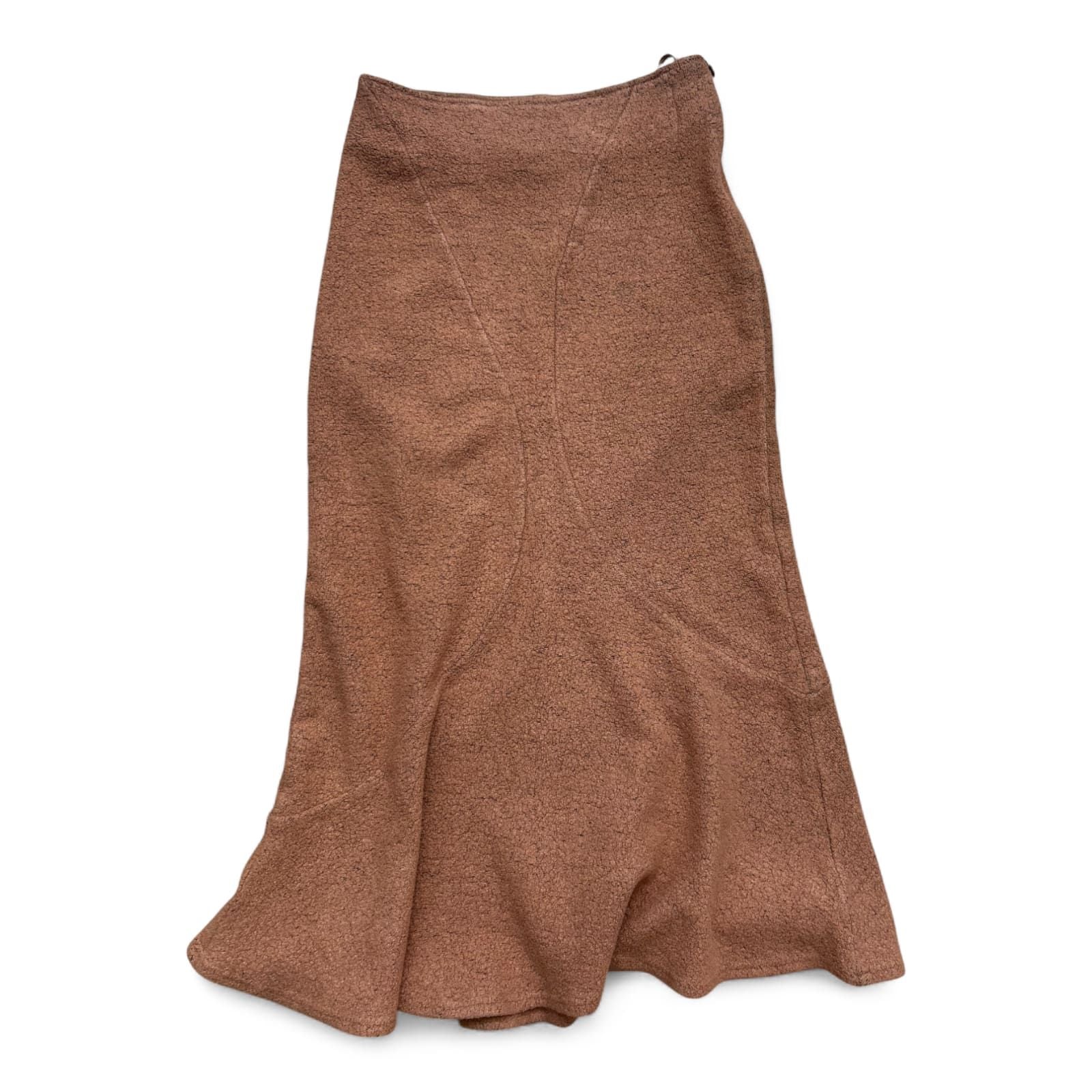 Walter Krines Rock Leicht Ausgestellt Braun Stretch Gr 34 Etikett 36 Mittellang