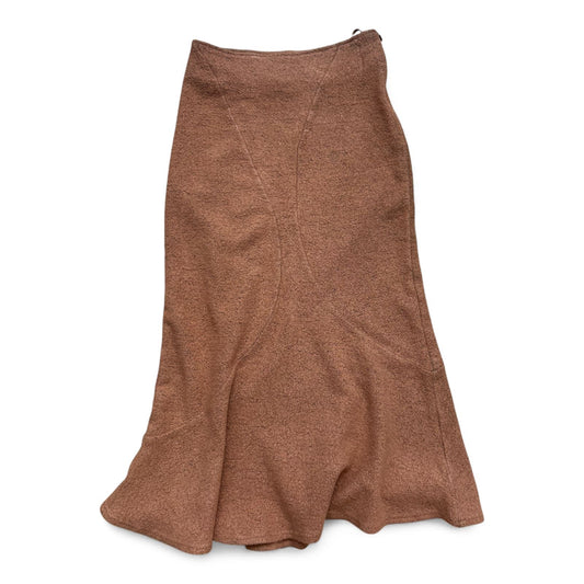 Walter Krines Rock Leicht Ausgestellt Braun Stretch Gr 34 Etikett 36 Mittellang