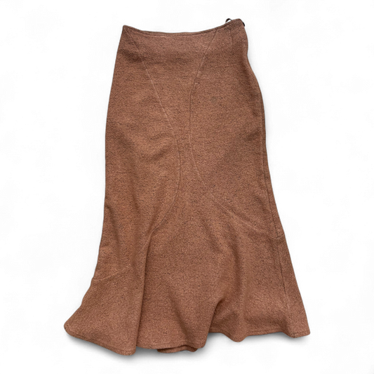 Walter Krines Rock Leicht Ausgestellt Braun Stretch Gr 34 Etikett 36 Mittellang