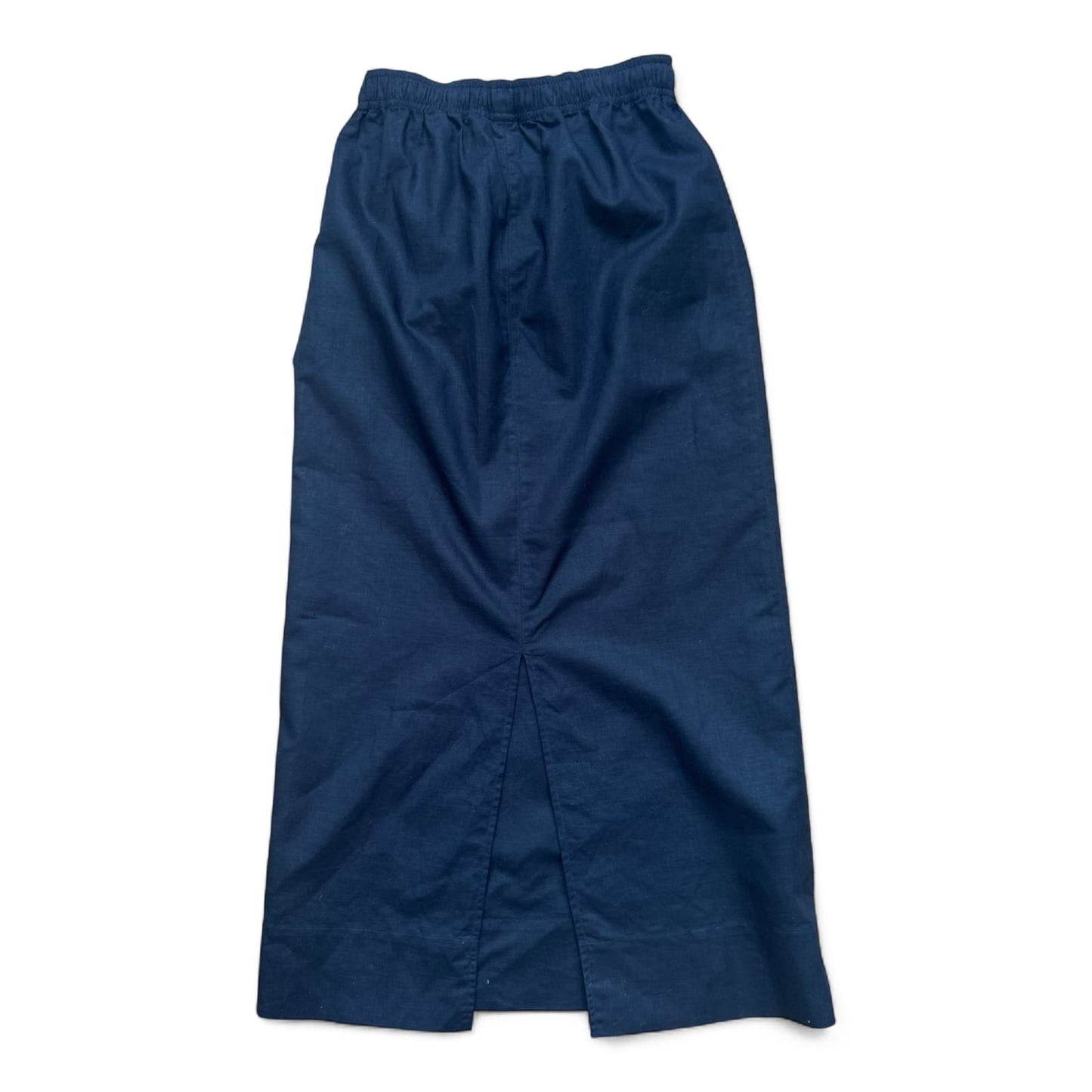M&S Mode Rock Gr 36 Leinen Baumwolle Schwarz Lang 90 cm Schlitz