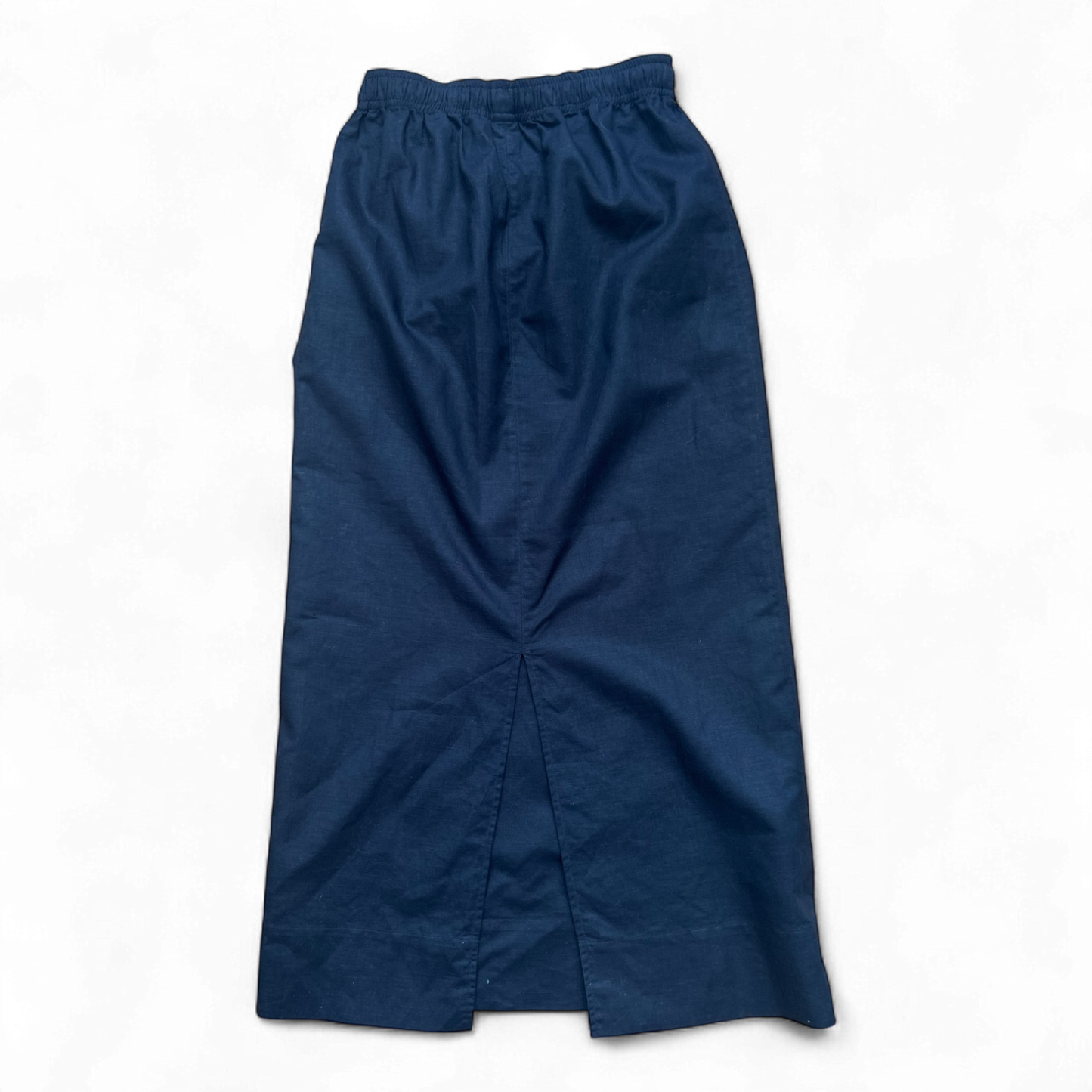 M&S Mode Rock Gr 36 Leinen Baumwolle Schwarz Lang 90 cm Schlitz