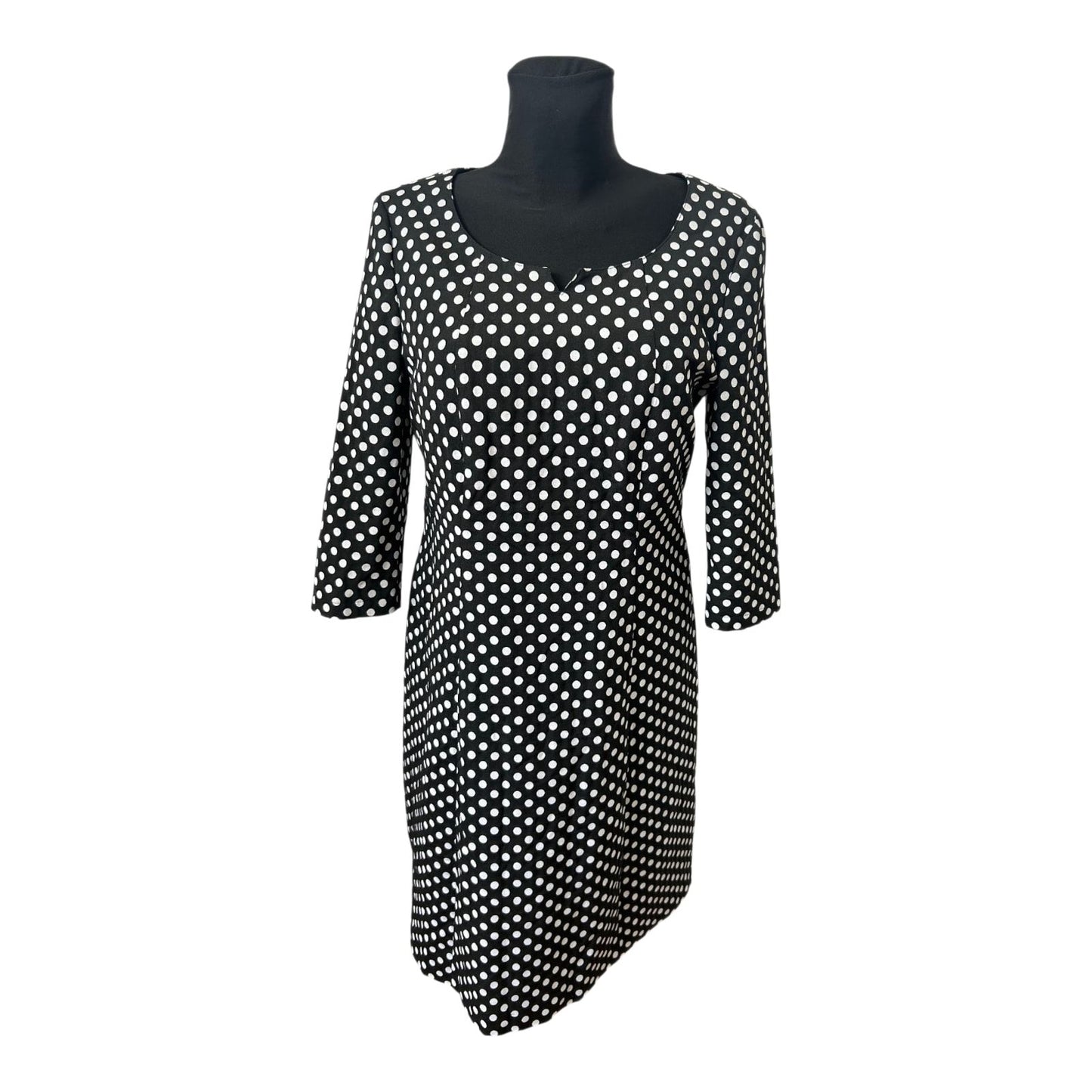 Taifun Kleid Damen Gr 42 Schwarz Weiß Punkte Business Elegant Klassiker Chic