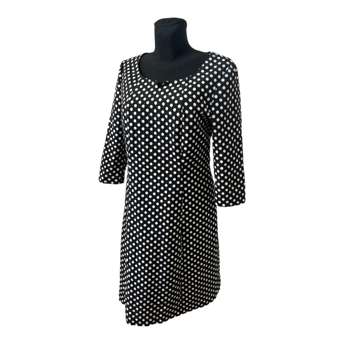 Taifun Kleid Damen Gr 42 Schwarz Weiß Punkte Business Elegant Klassiker Chic
