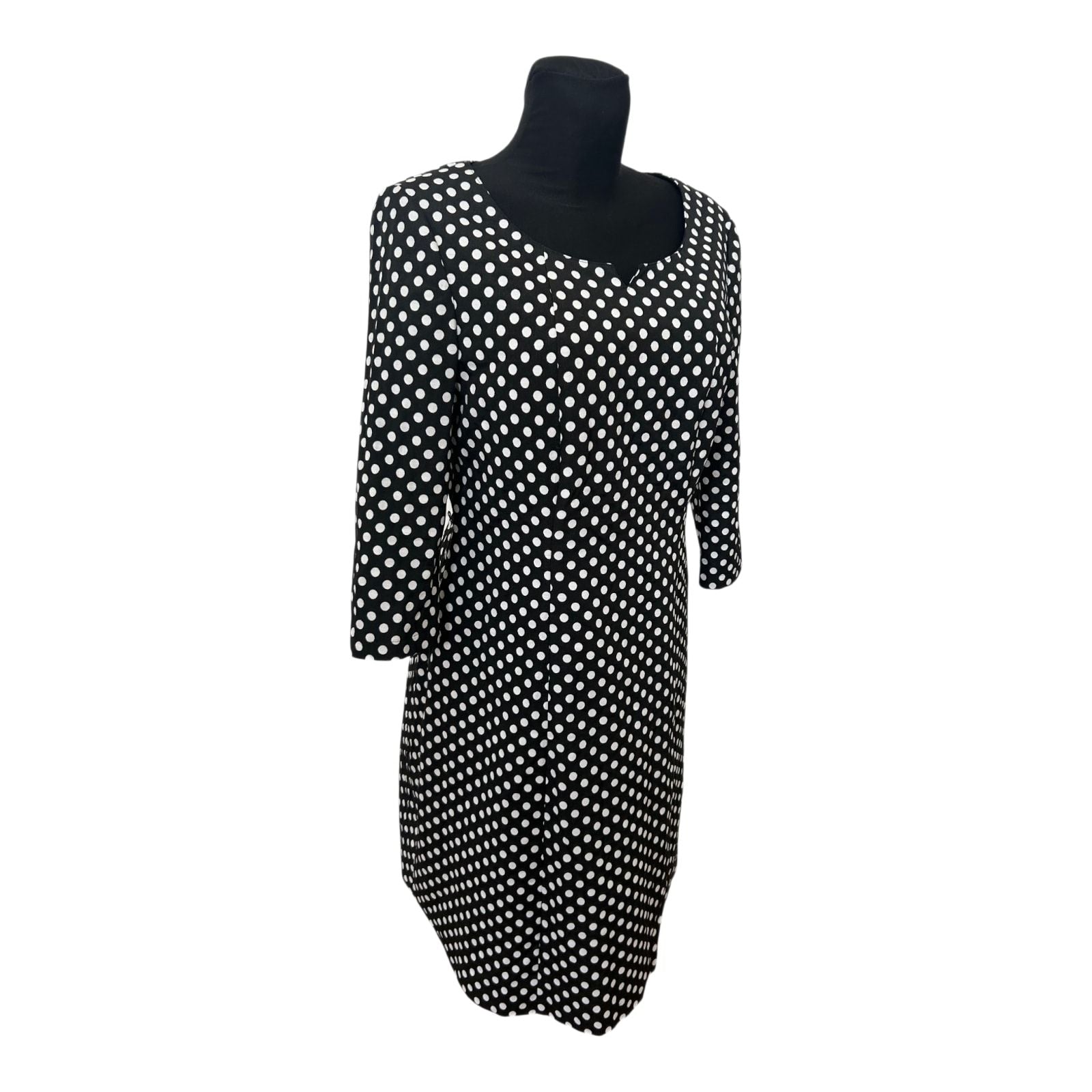 Taifun Kleid Damen Gr 42 Schwarz Weiß Punkte Business Elegant Klassiker Chic