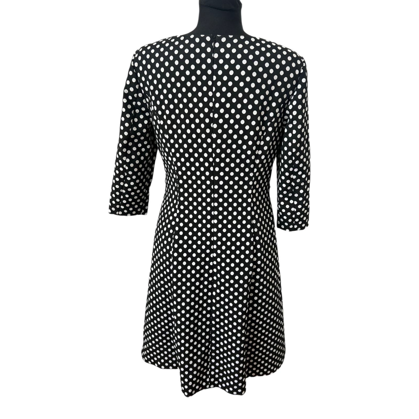 Taifun Kleid Damen Gr 42 Schwarz Weiß Punkte Business Elegant Klassiker Chic