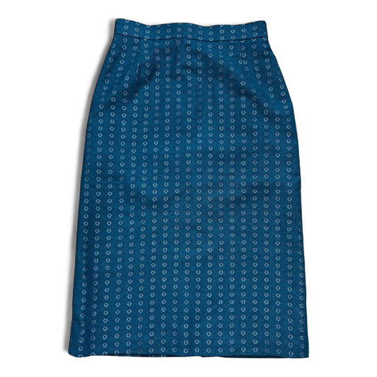Madeleine Rock Gr S Grünblau Muster Vintage Lang Gemustert Wolle Acetat Hochwertig