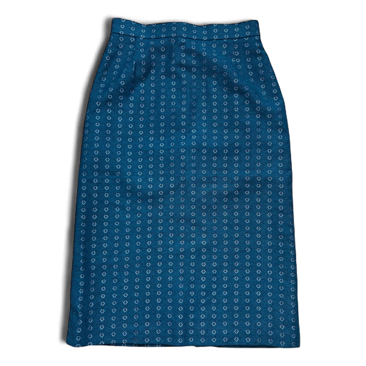 Madeleine Rock Gr S Grünblau Muster Vintage Lang Gemustert Wolle Acetat Hochwertig