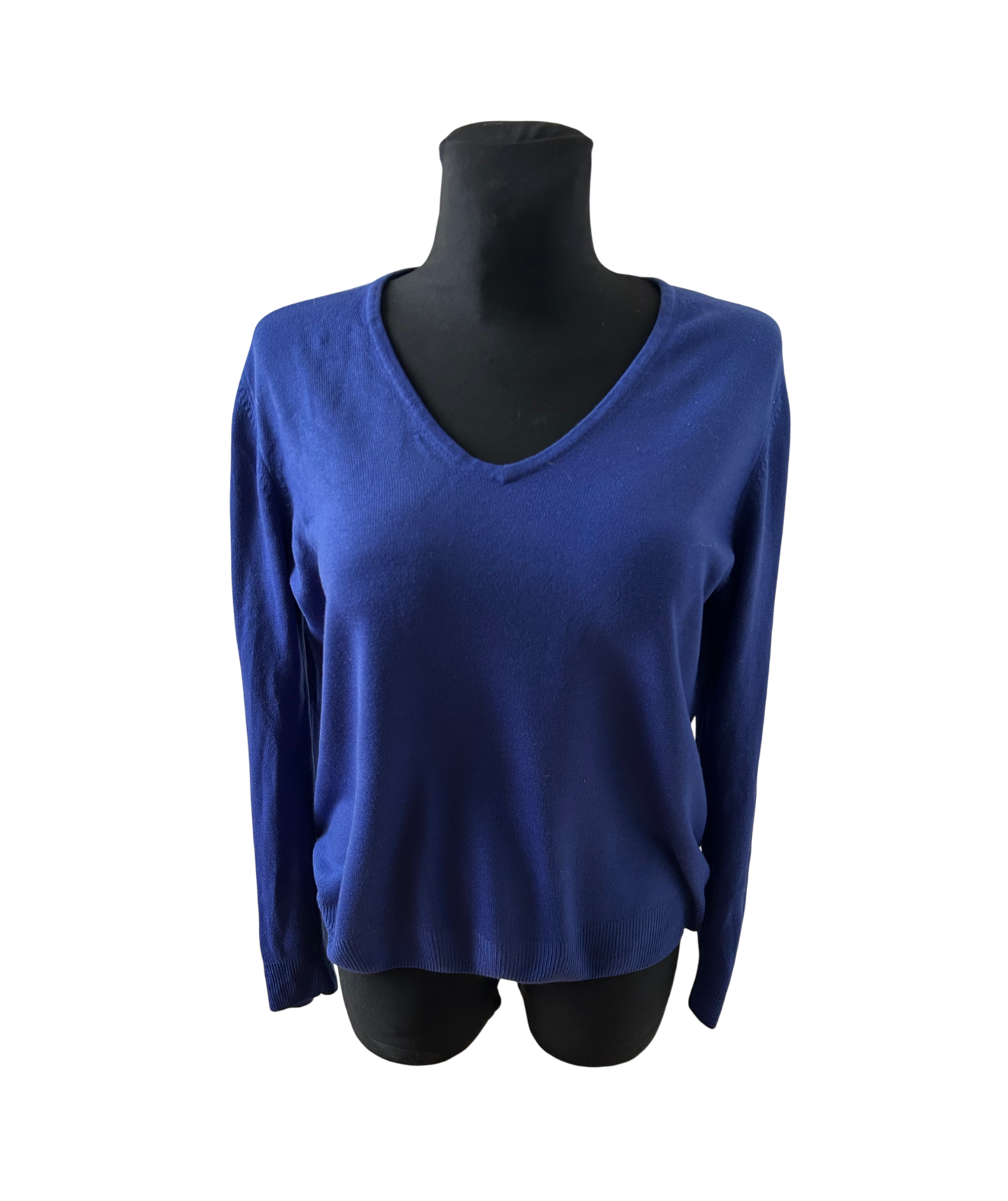 Marks Spencer Pullover Damen Gr 40 Blau V Ausschnitt Feinstrick Klassik Basiclook