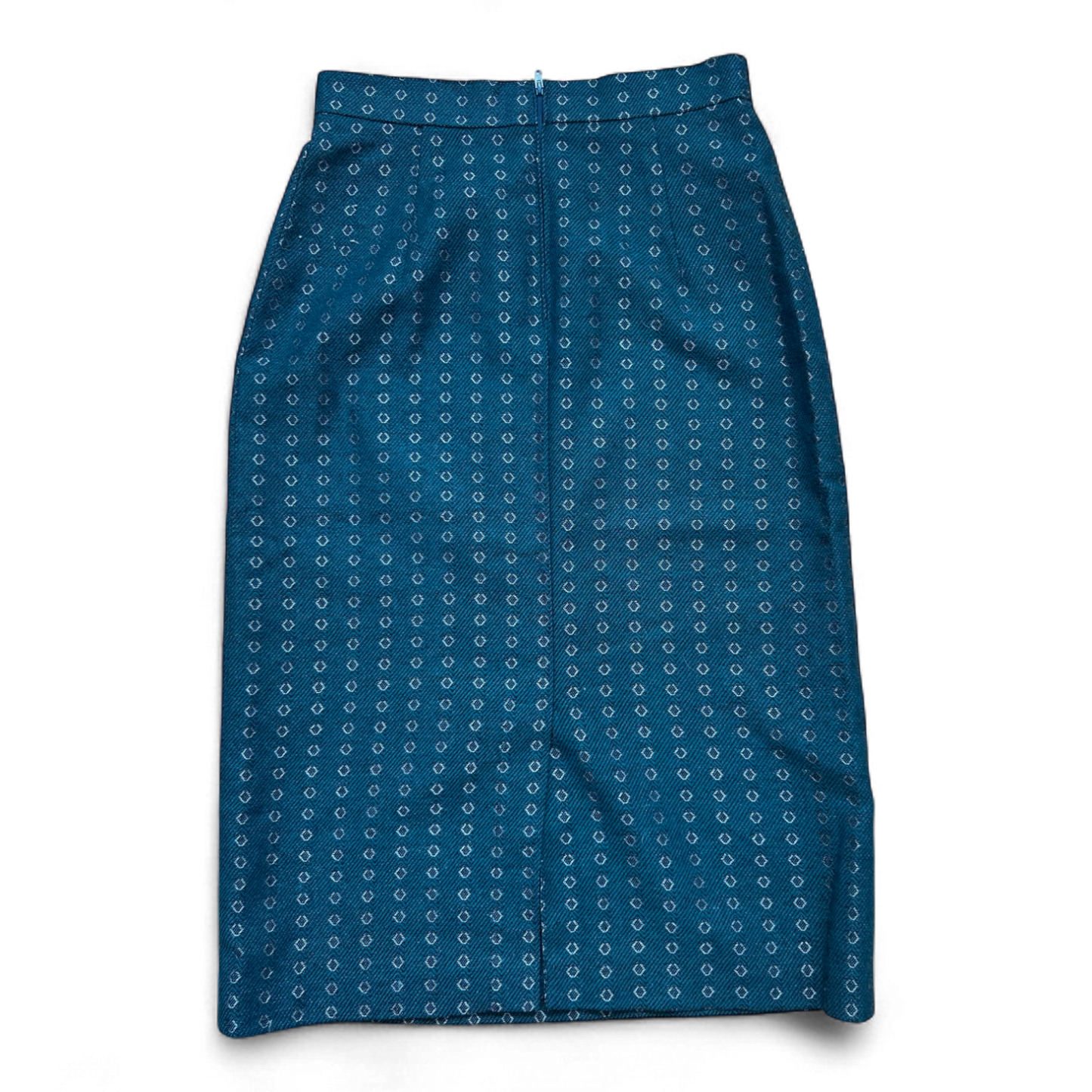 Madeleine Rock Gr S Grünblau Muster Vintage Lang Gemustert Wolle Acetat Hochwertig