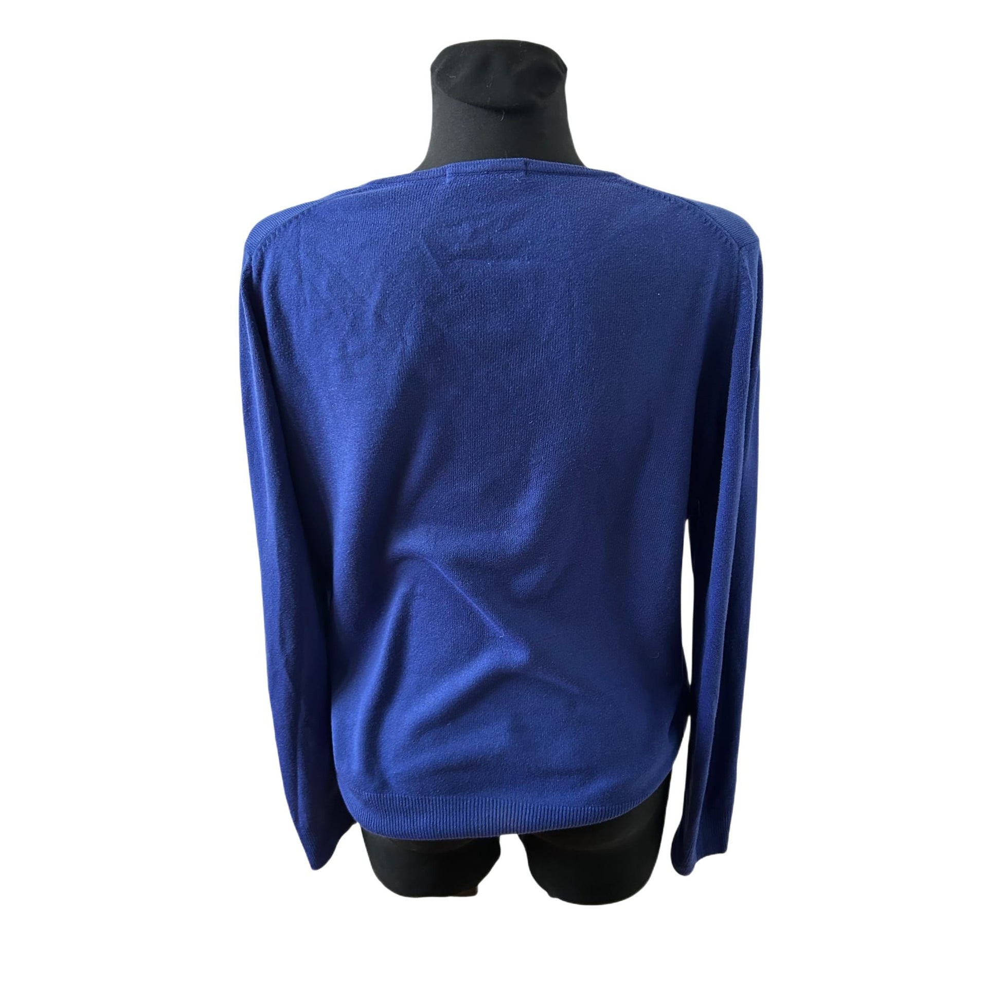 Marks Spencer Pullover Damen Gr 40 Blau V Ausschnitt Feinstrick Klassik Basiclook
