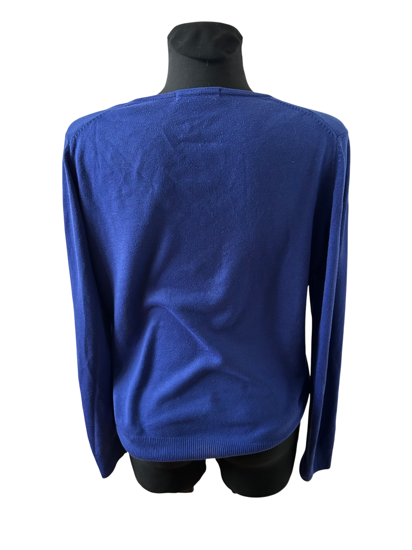 Marks Spencer Pullover Damen Gr 40 Blau V Ausschnitt Feinstrick Klassik Basiclook