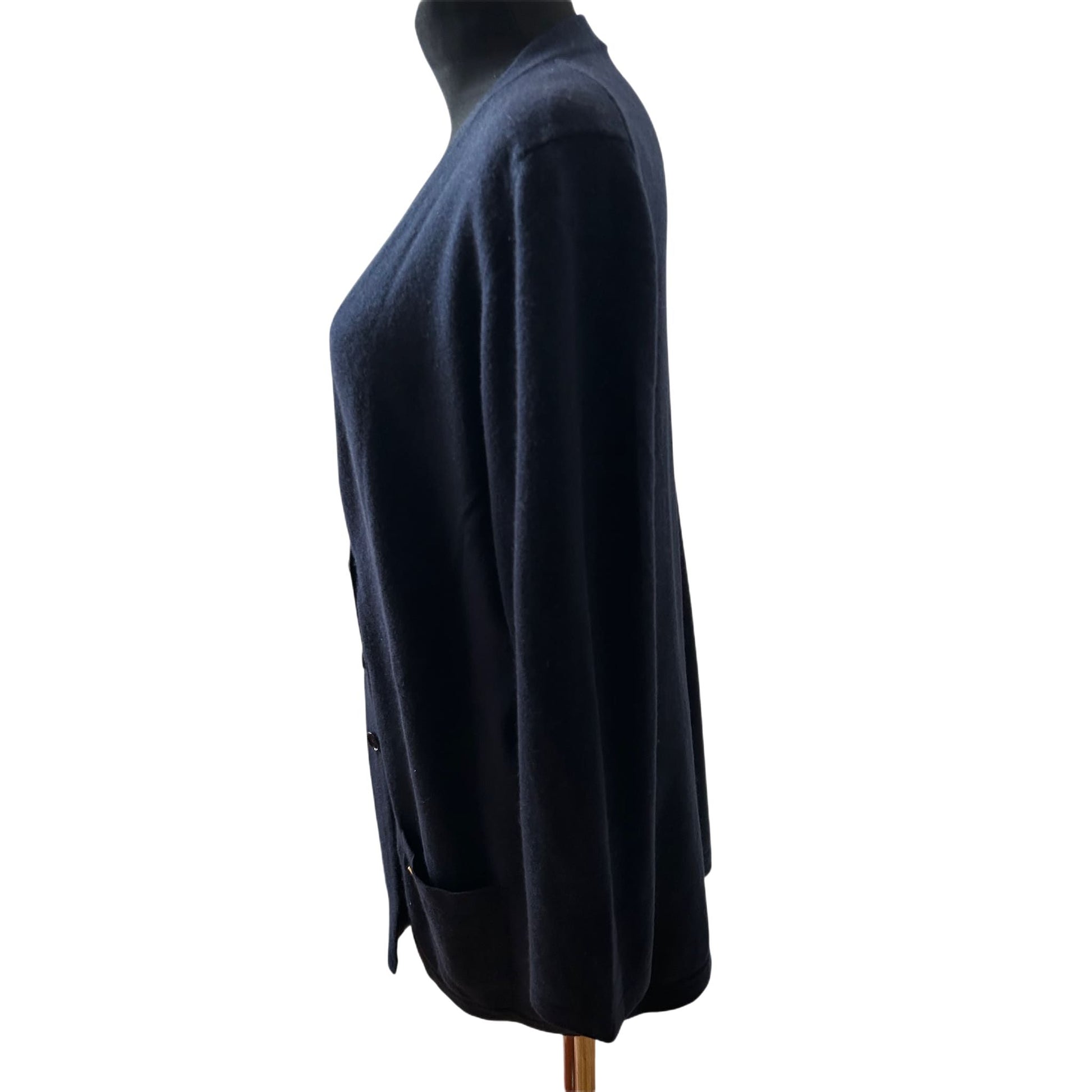 Escada Damen Kaschmir Zweiteiler Gr XL Blau Top Jacke Elegant Luxusstück